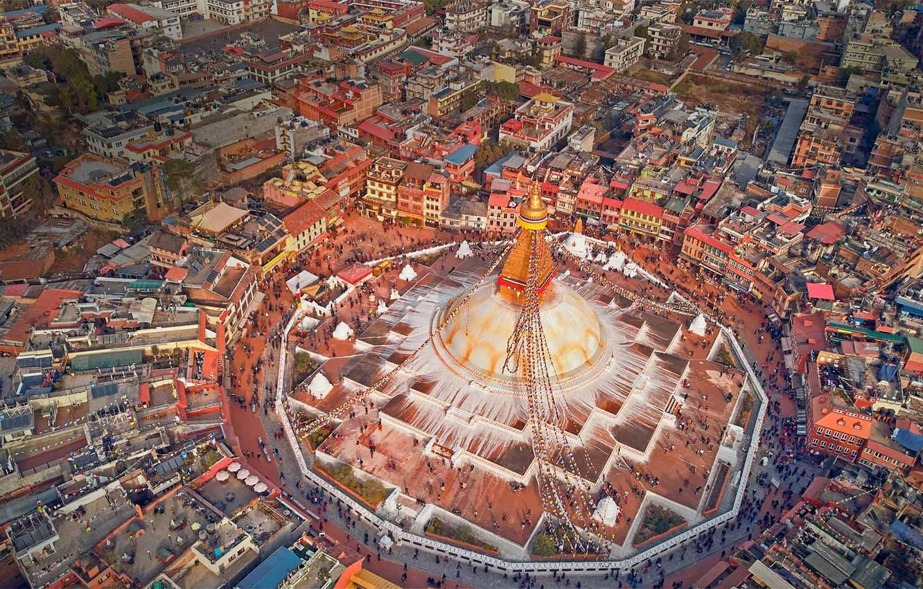 1332x850 Wallpaper Panorama, Temple, Nepal, Museum Reserve, Kathmandu, Boudhanath Image For Desktop, Section город
