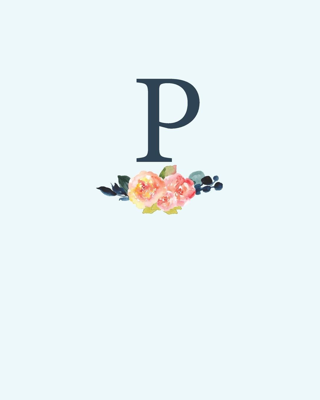 1088x1360 P: 110 Dot Grid Pages. Monogram Journal And Notebook With A Classic Light Blue Background Of Vintage Floral Watercolor Design. Personalized Initial Letter Journal. Monogramed Composition Notebook: 9781089952312: Hinterland