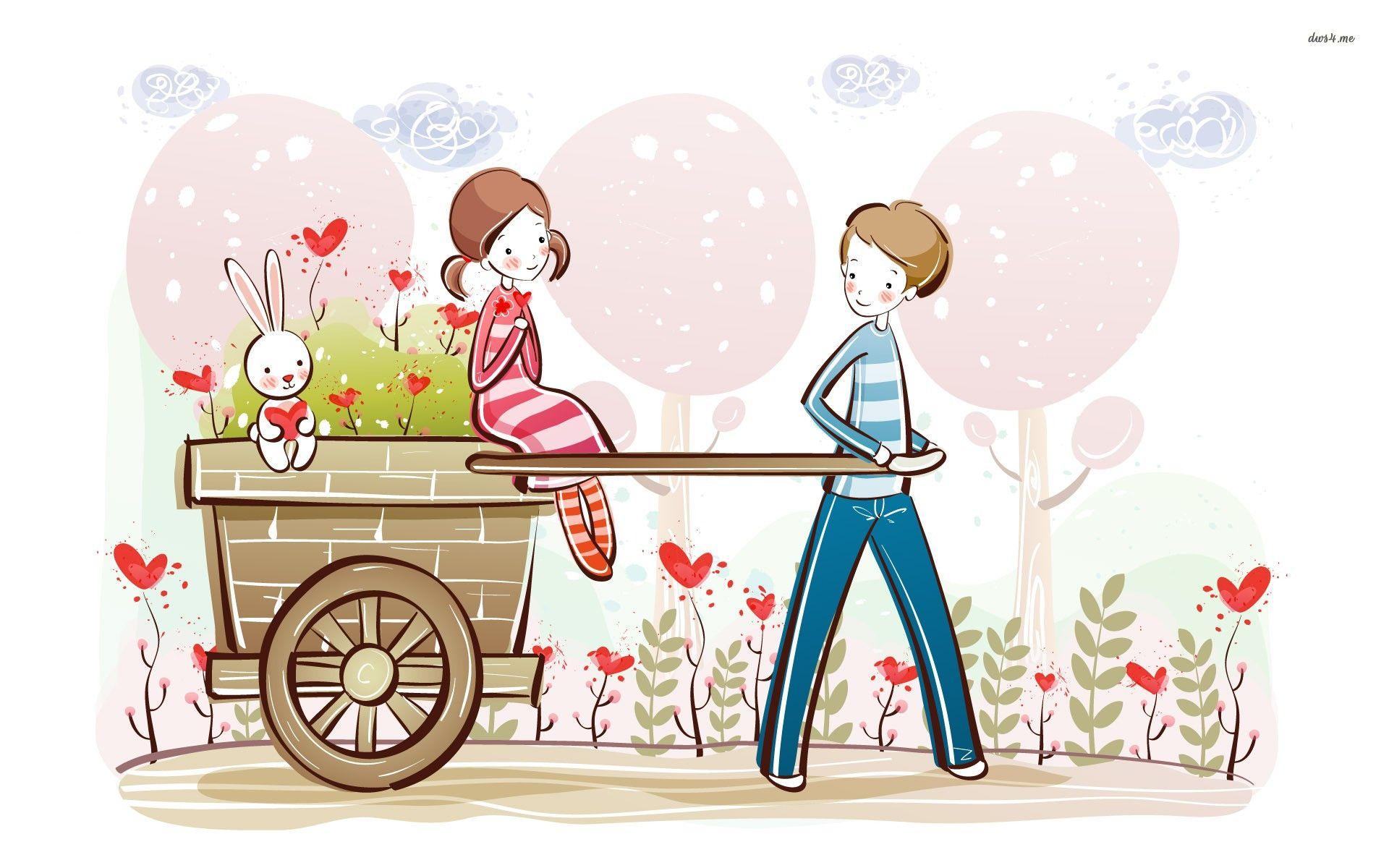 1920x1200 Cartoon Couple Wallpaper Love Cute Cartoon Love Couple Wallpaper