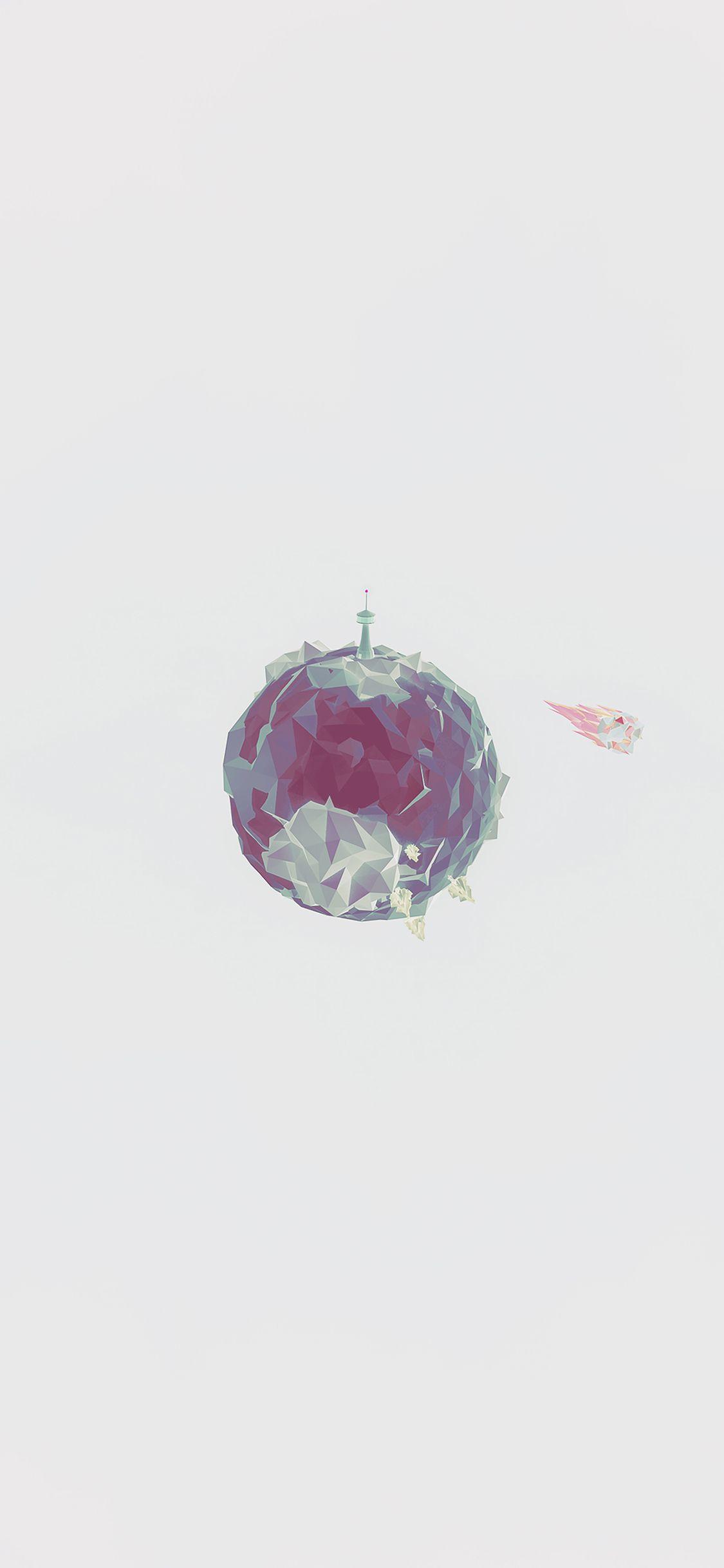 1125x2436 Polygon Planet Cute Minimal Simple Art iPhone X Wallpaper Free