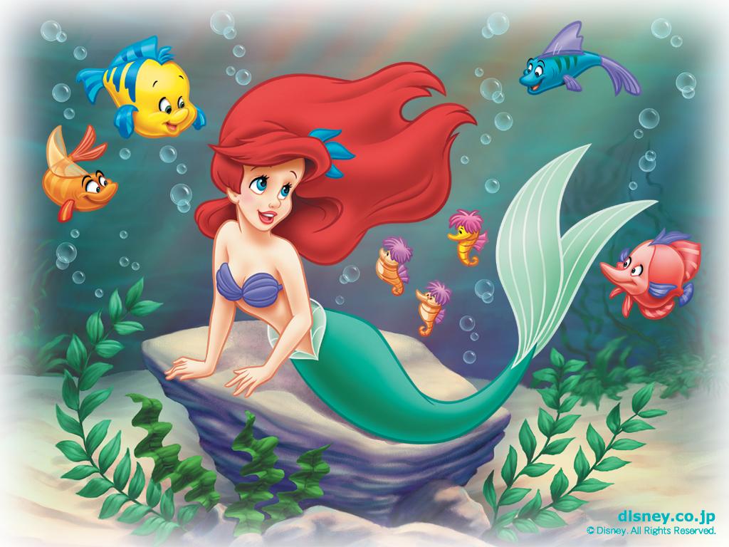 1024x768 Mermaid Ariel Disney Princess HD Wallpaper