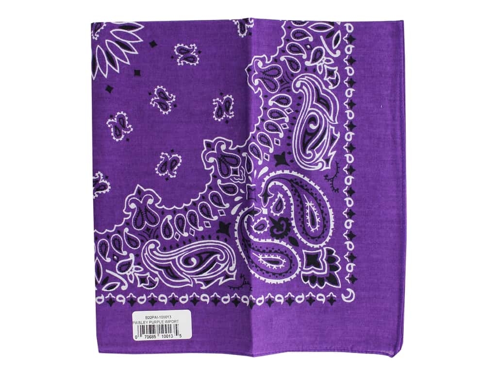 1024x768 Carolina Creative Bandana 22 x 22 in. Paisley Purple - CreateForLess
