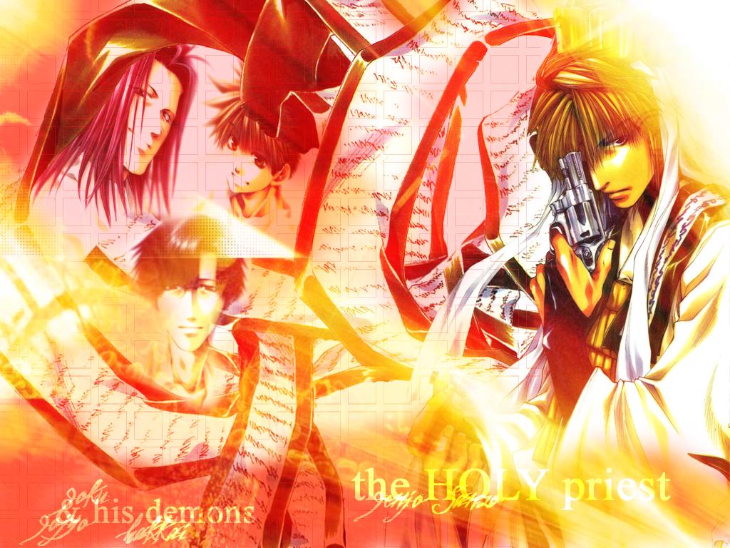 1024x768 Saiyuki Wallpaper: The Holy Priest and his Demons