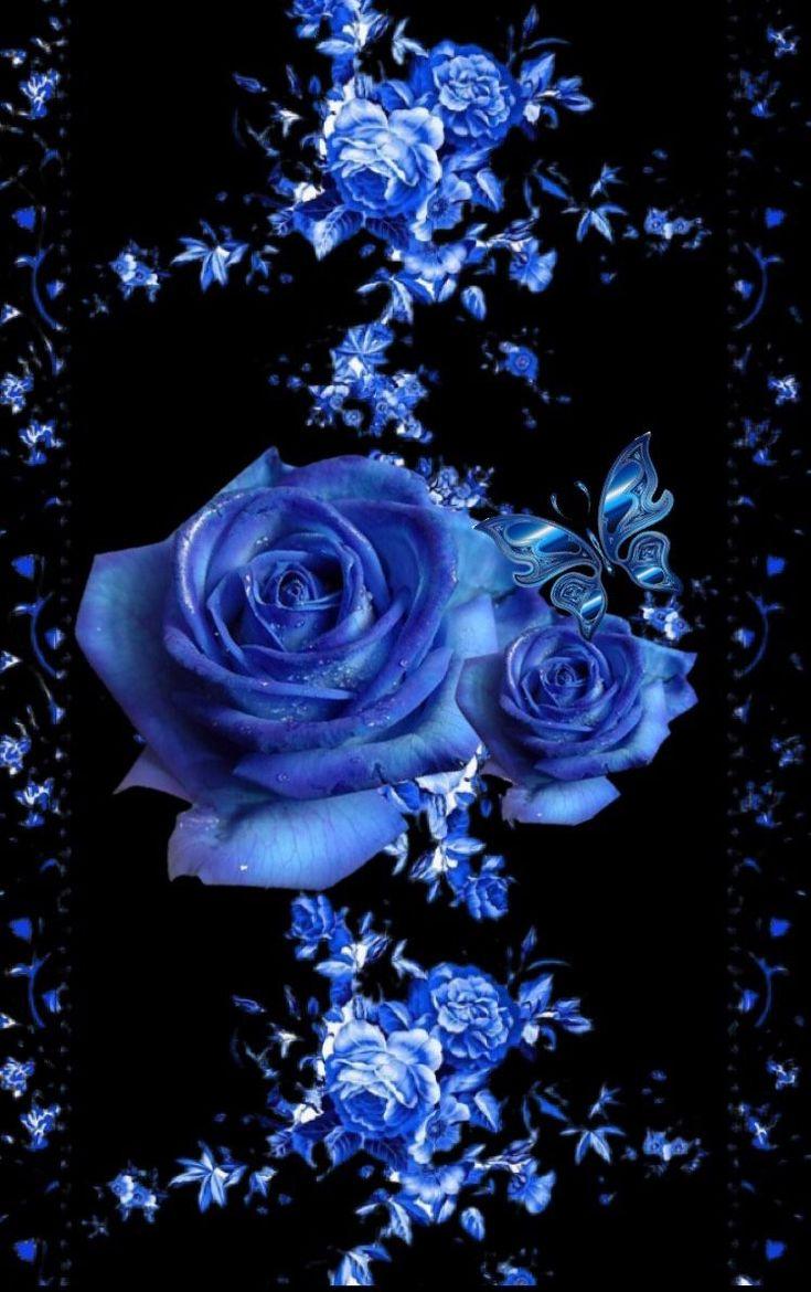 735x1170 Wallpaper. By Artist Unknown. #blueflowerwallpaper. Blue roses wallpaper, Blue flower wallpaper, Flower phone wallpaper