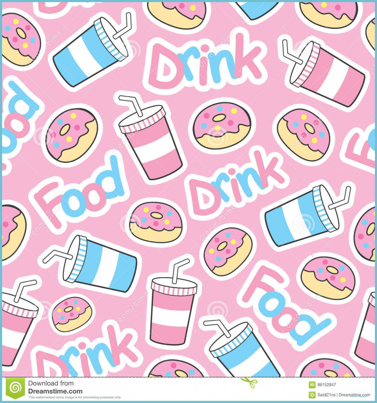 1261x1348 Cute Donut Seamless Pattern With Soft Drink On Pink Background Donut Wallpaper
