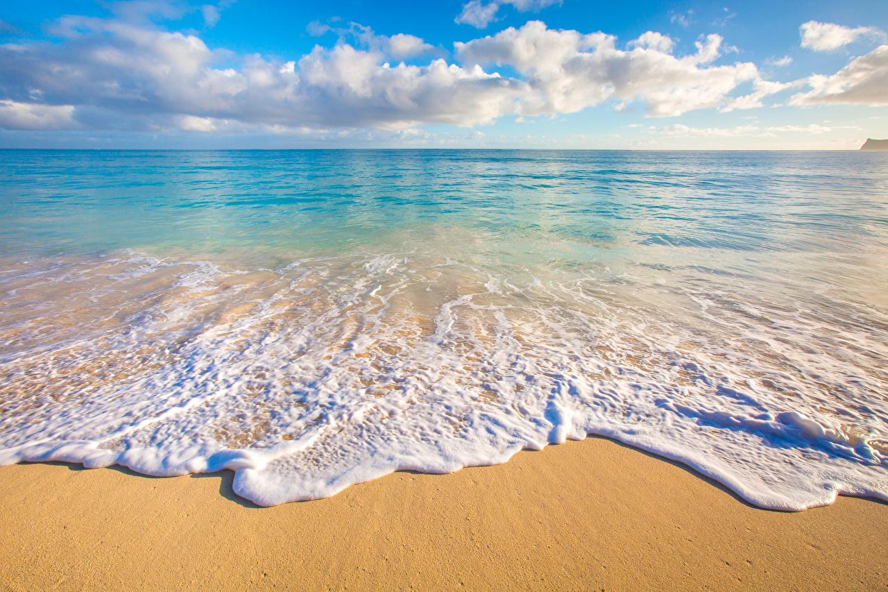 1280x853 Photo Hawaii Ocean Nature Sand Waves Tropics Scenery Coast Horizon