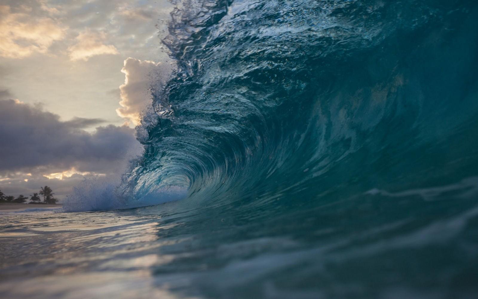 1600x1000 landscape, sea, nature, photography, clouds, beach, waves, coast, wind, Hawaii, tunnel, oahu, ocean, wave, atmosphere of earth, wind wave. Mocah HD Wallpaper