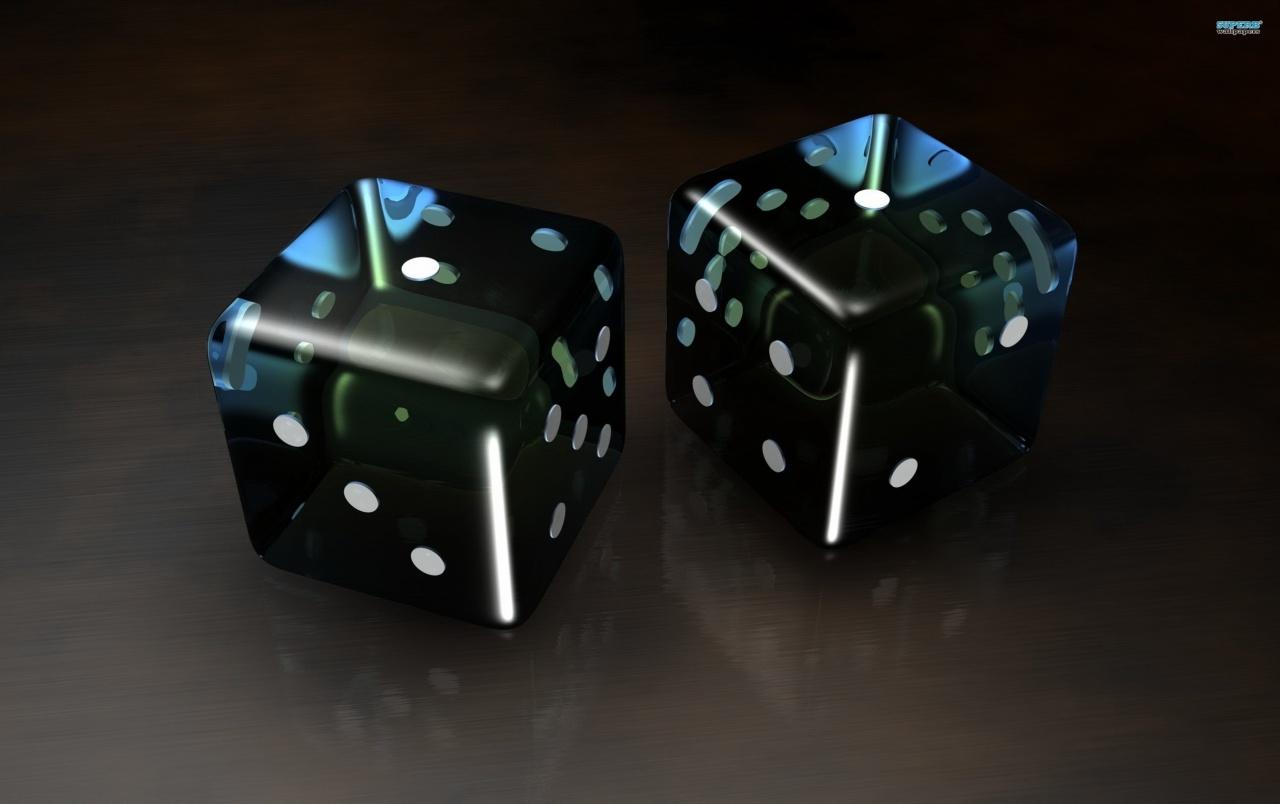 1280x804 Black 3D Dice wallpaper. Black 3D Dice