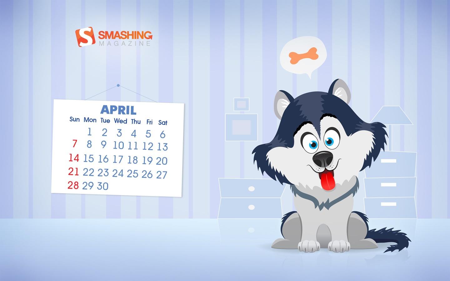 1440x900 Cute Husky Cartoon Wallpaper