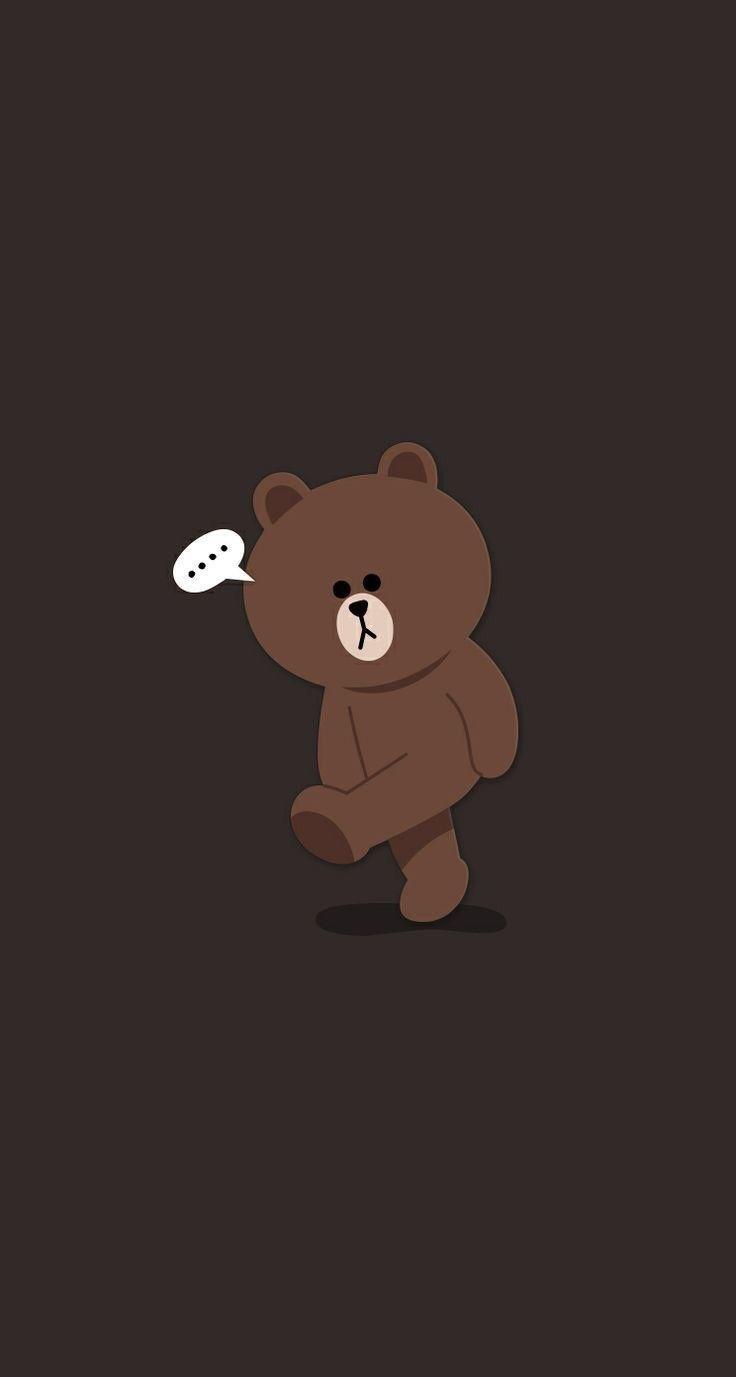 736x1377 ラインフレンドブラウン壁紙/ロック画面のバー：ネイバーのブログ. Cute cartoon wallpaper, Bear wallpaper, Brown wallpaper