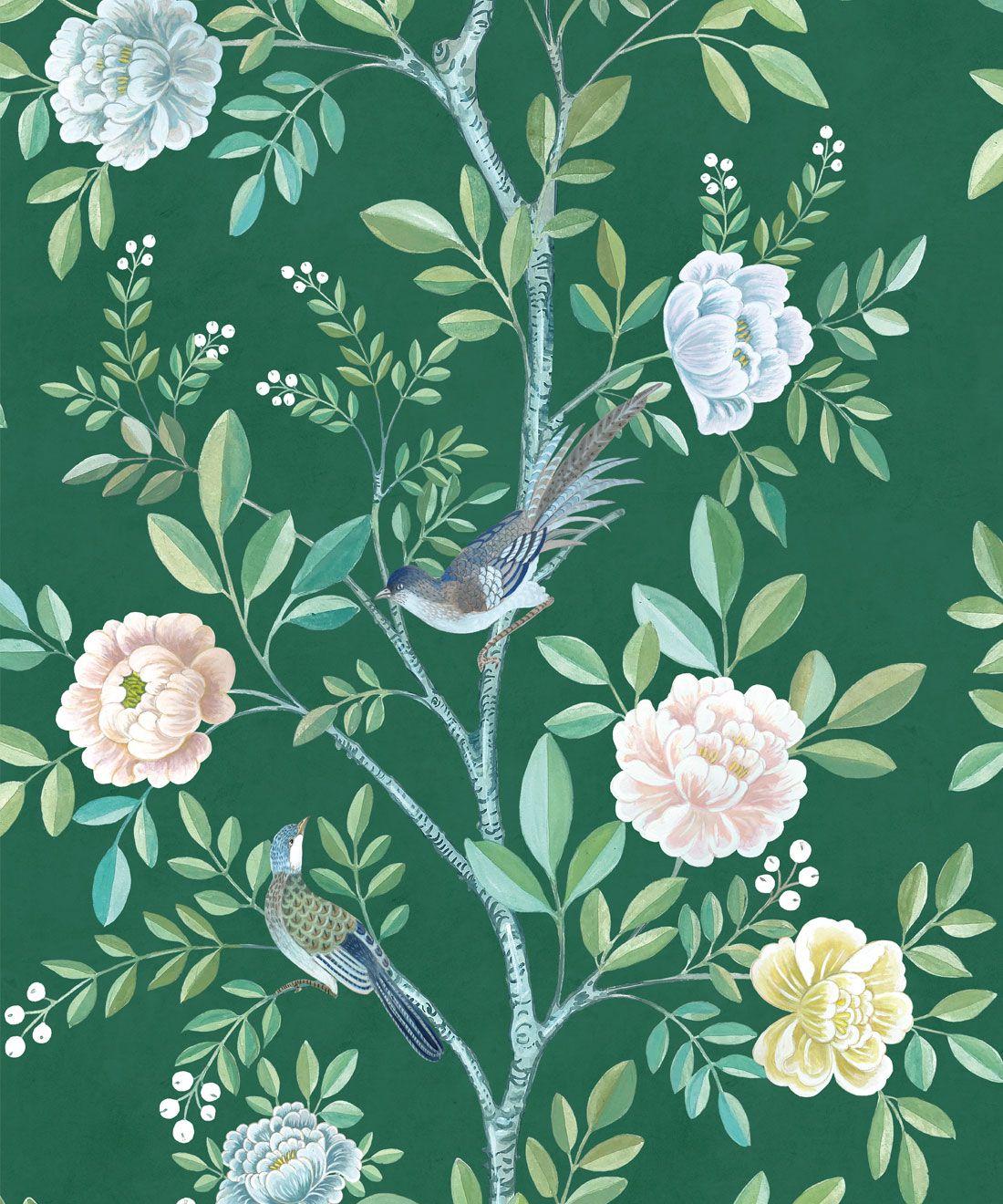 1100x1320 Chinoiserie Wallpaper • Robust Florals & Playful Birds EU