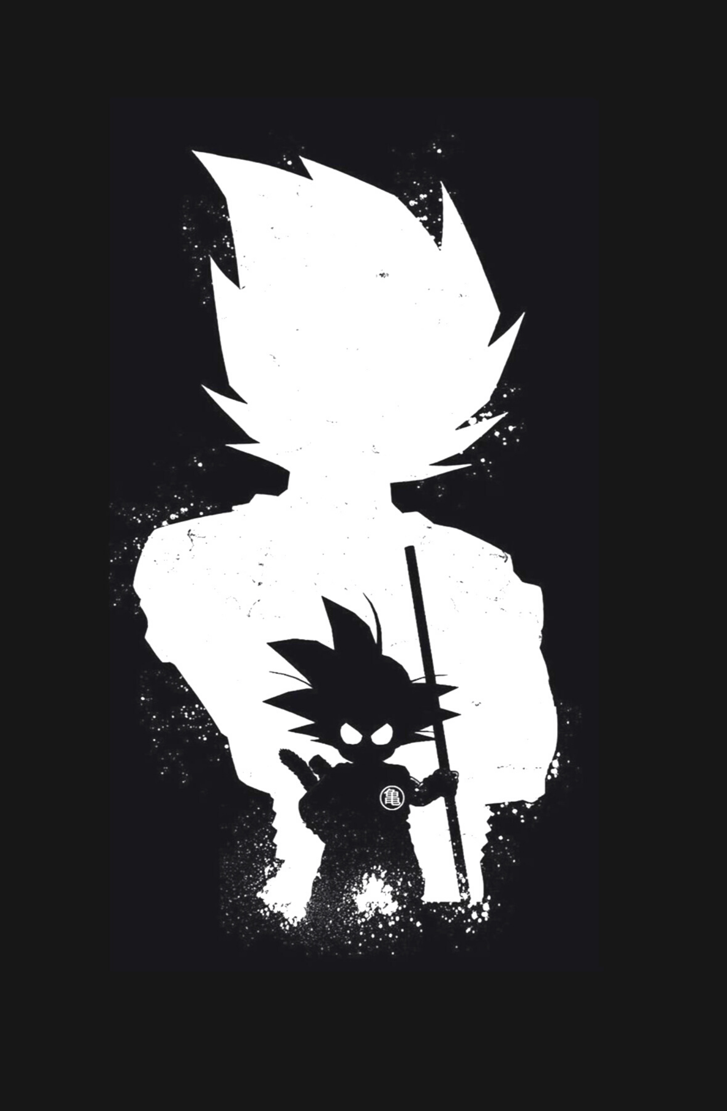 1442x2202 Son Goku and Vegeta silhouette wallpaper for phone