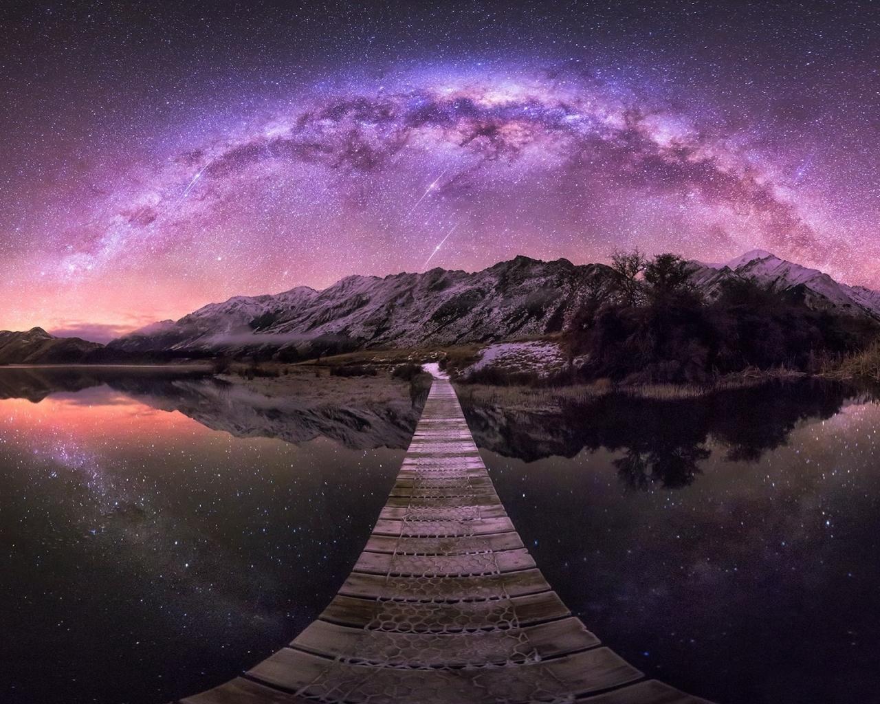 1280x1024 Galaxy Stars Over Mountain 1280x1024 Resolution Wallpaper, HD Nature 4K Wallpaper, Image, Photo and Background