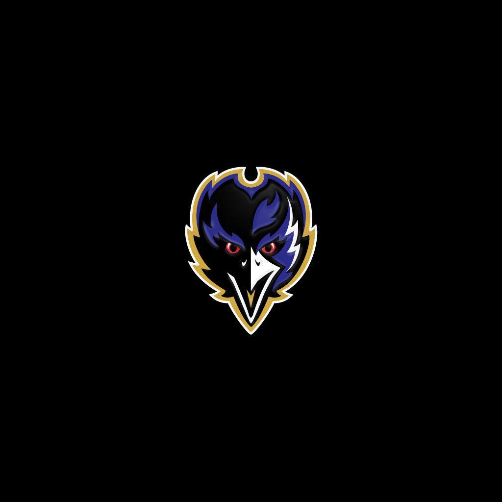 1024x1024 iPad Wallpaper with the Baltimore Ravens Team Logo