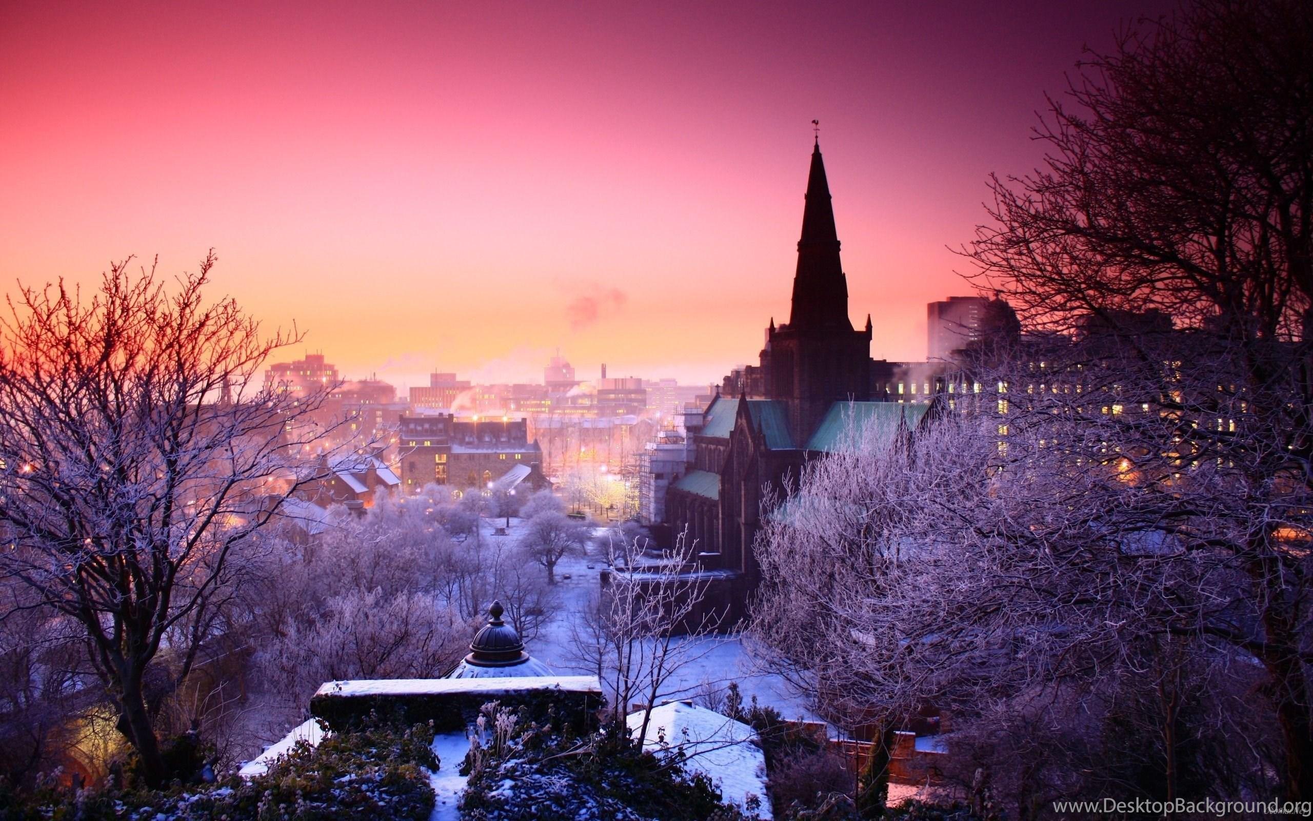 2560x1600 Evening City Winter HD Desktop Wallpaper Download Desktop. Desktop Background