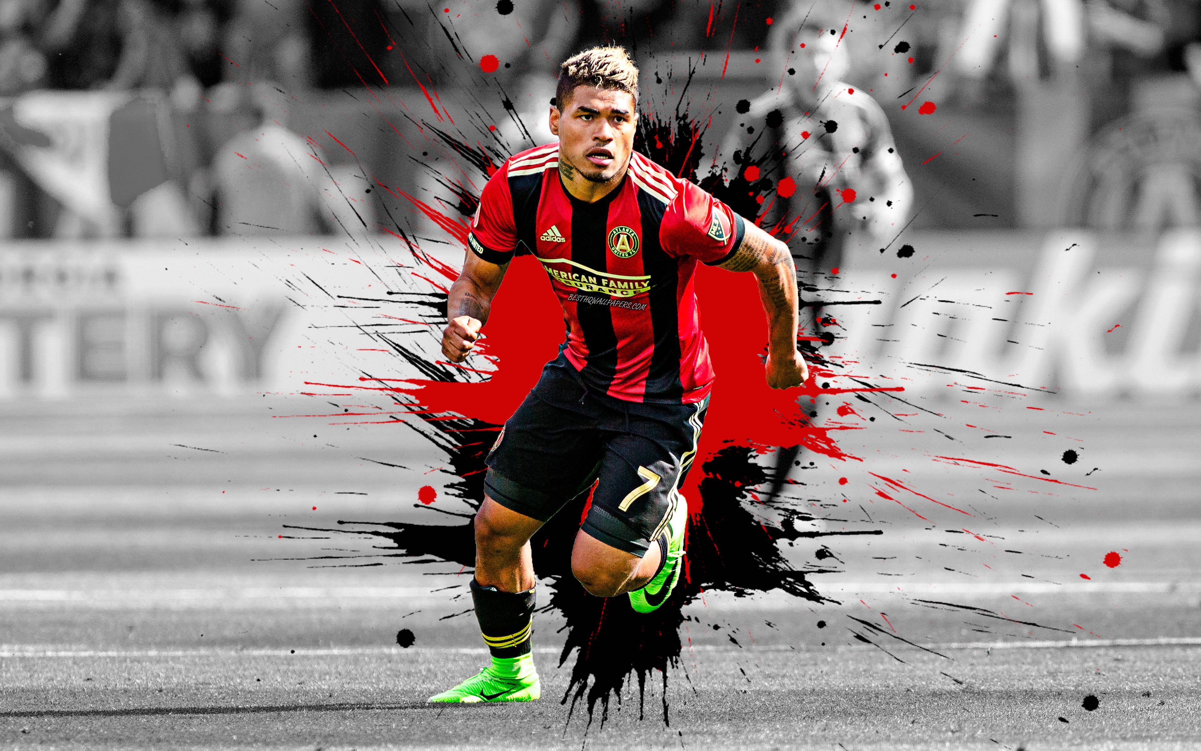 3840x2400 Download wallpaper Josef Martinez, 4k, Atlanta United FC, art, Venezuelan football player, splashes of paint, grunge art, creative art, MLS, USA, football for desktop with resolution 3840x2400. High Quality HD picture wallpaper