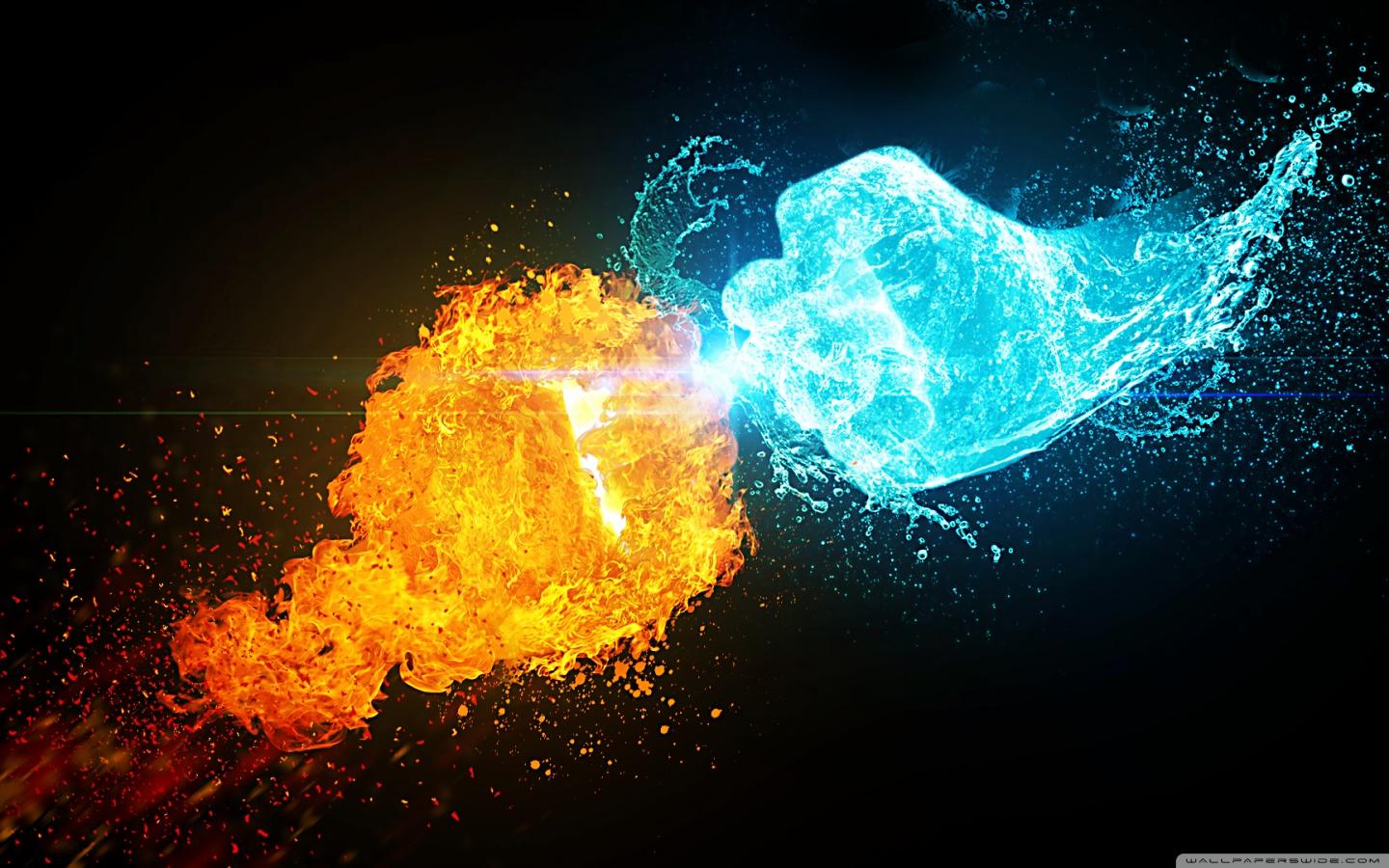 1440x900 Water And Fire Background