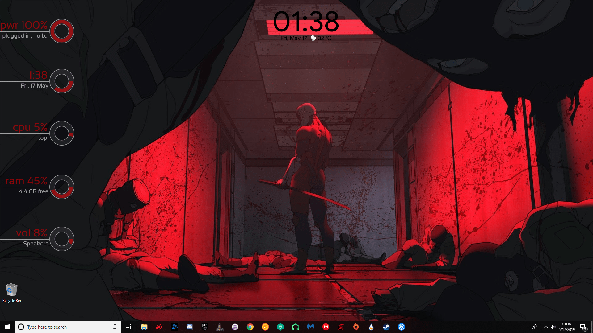 1920x1080 Minimalist Desktop I Made In Rainmeter, Credit Goes To U SleekBackground For The Wallpaper I Used.: Metalgearsolid
