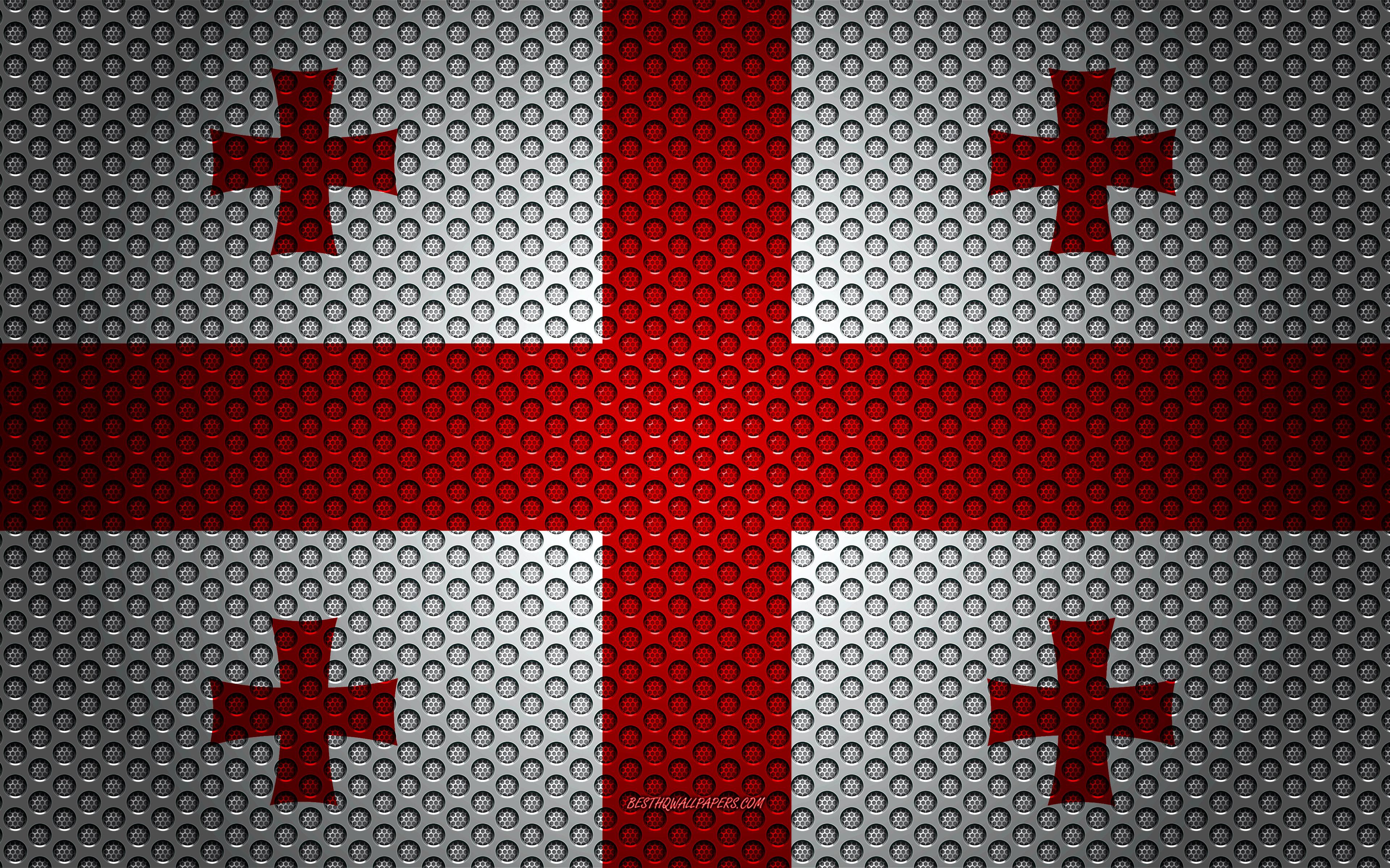 3840x2400 Download wallpaper Flag of Georgia, 4k, creative art, metal mesh texture, Georgian flag, national symbol, Georgia, Europe, flags of European countries for desktop with resolution 3840x2400. High Quality HD picture wallpaper