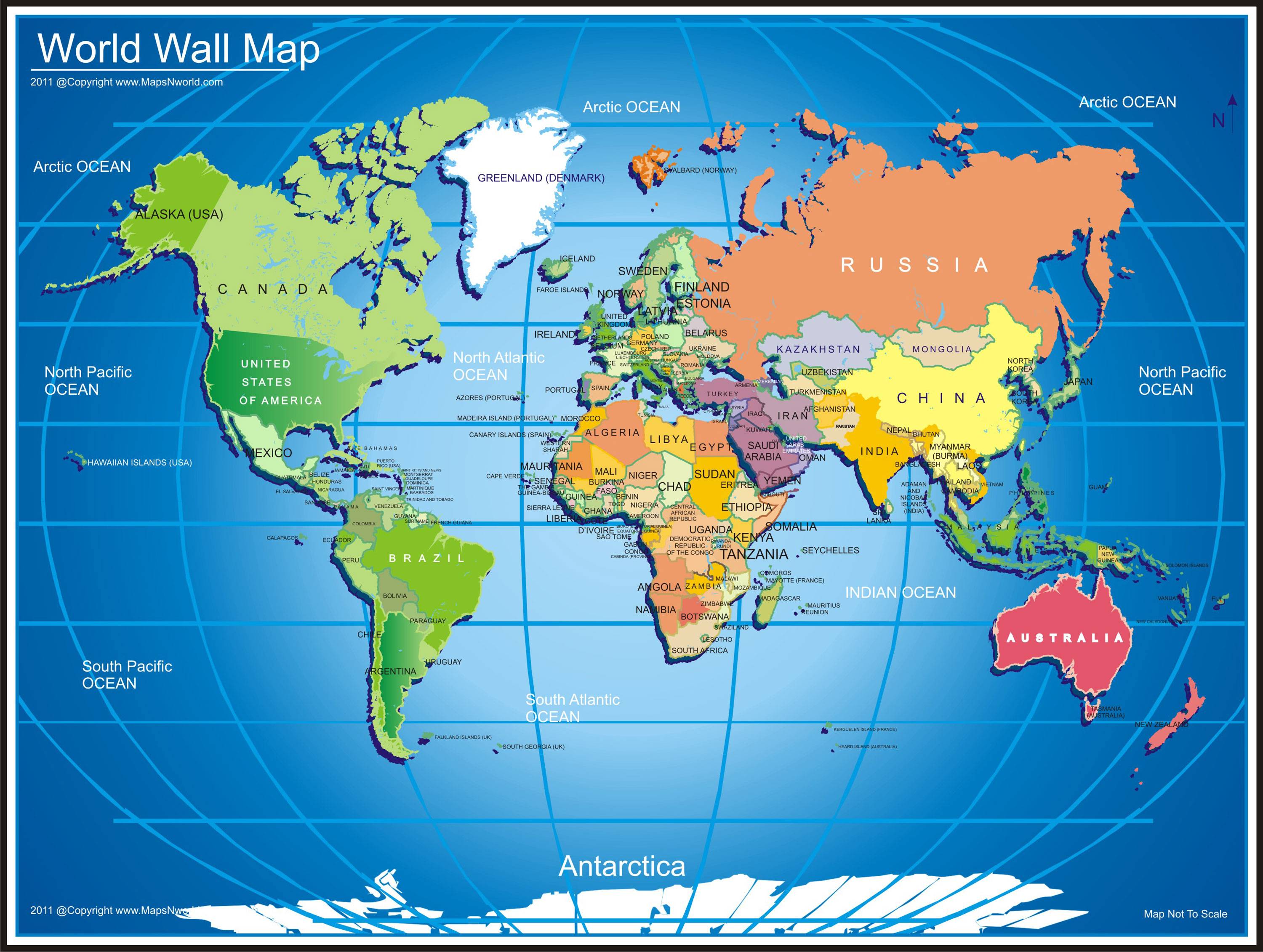 3000x2262 High Resolution High Definition World Map Countries