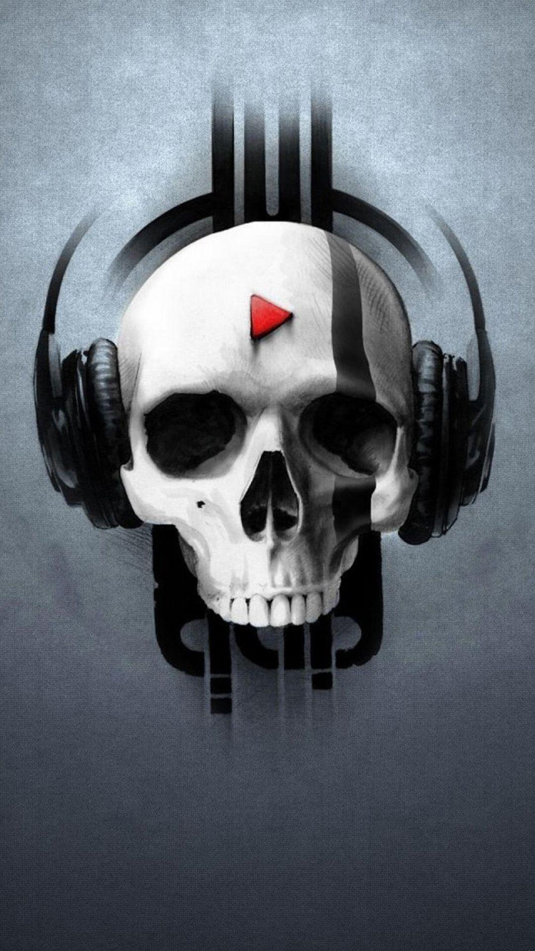 1080x1920 Skull Headphone Wallpaper
