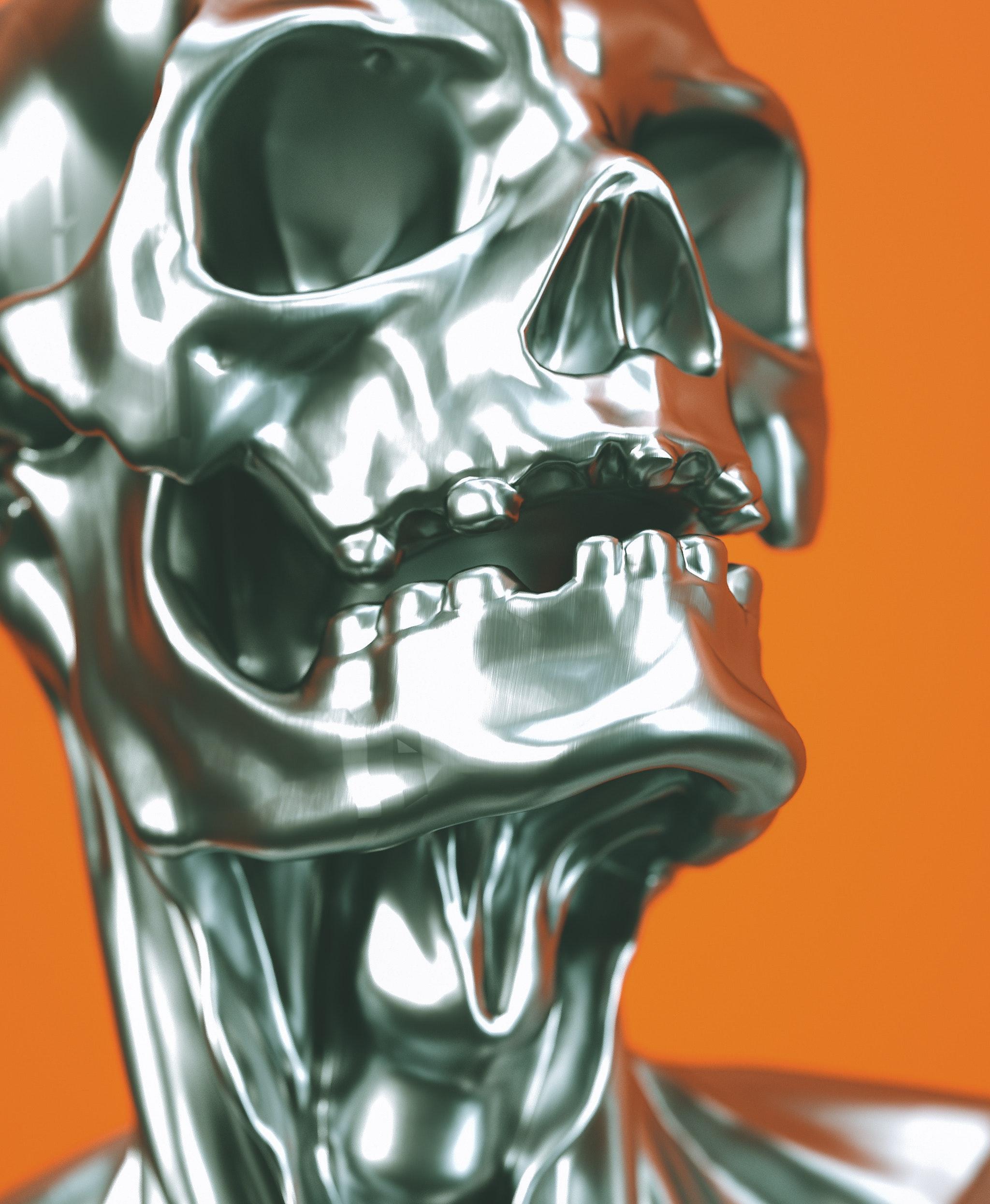 2048x2488 Silver Skull · Free