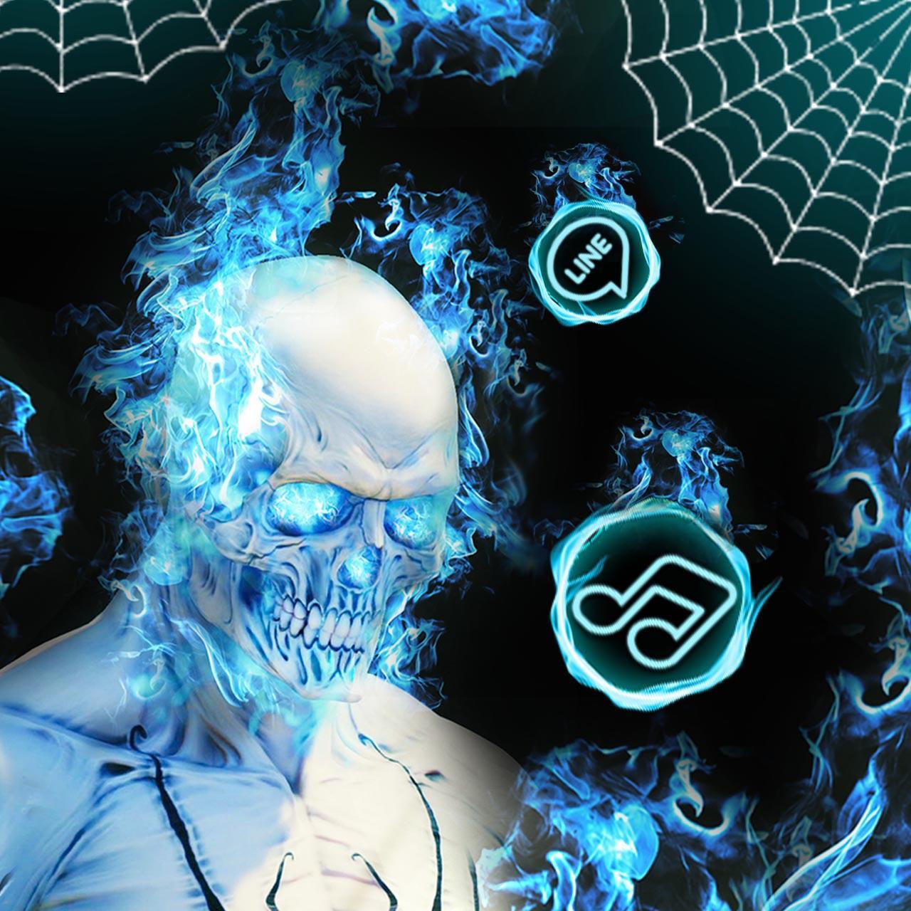 1280x1280 Fire, Blue, Skull Themes, Live Wallpaper for Android