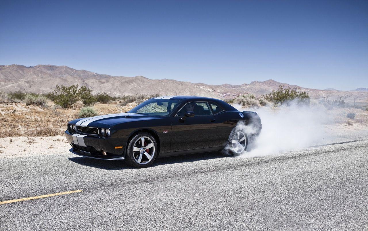 1280x804 Dodge Challenger SRT8 392 Front And Side Smoke wallpaper. Dodge