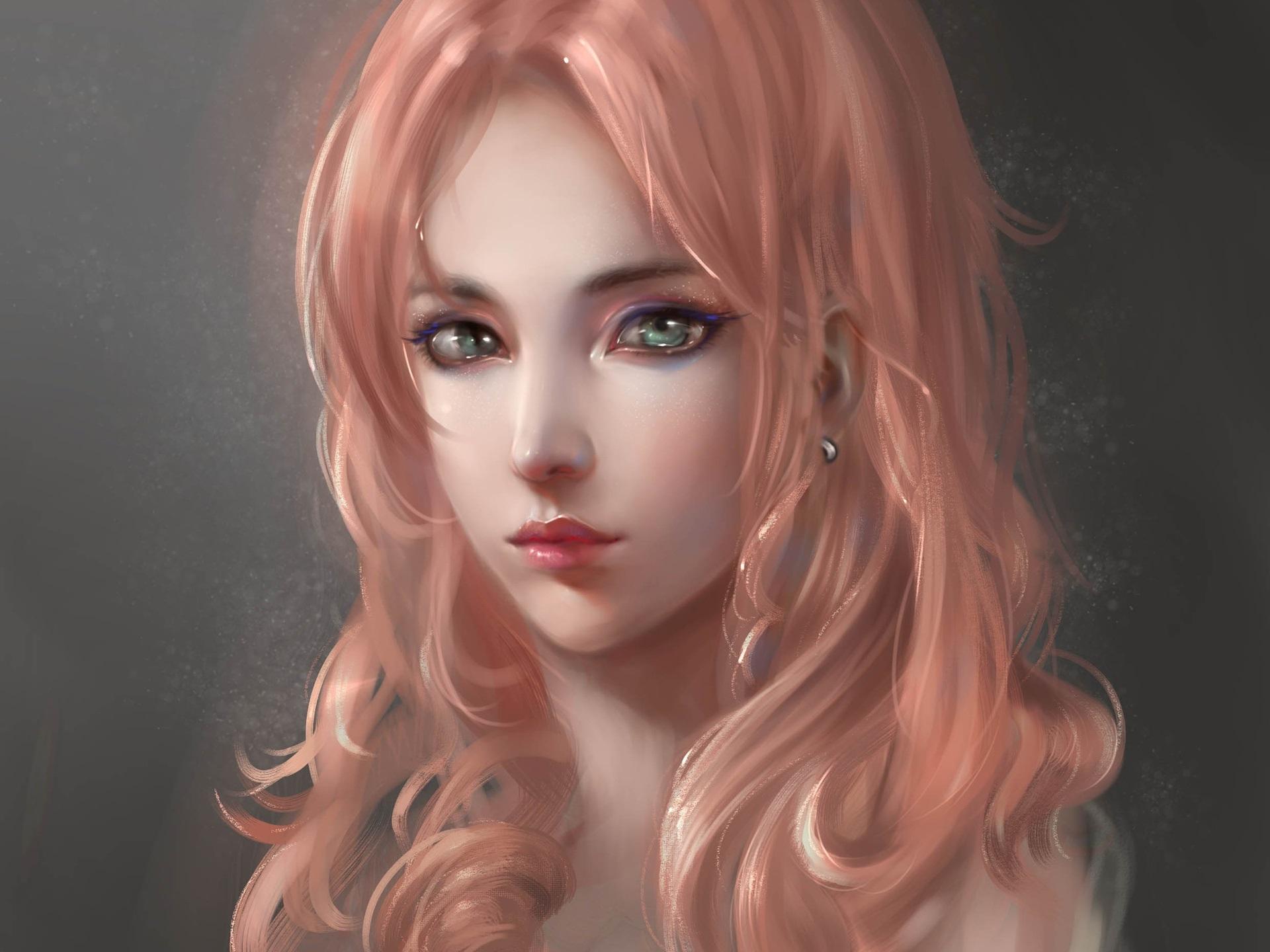 1920x1440 Wallpaper Art fantasy girl, portrait, pink hair 1920x1440 HD Picture, Image