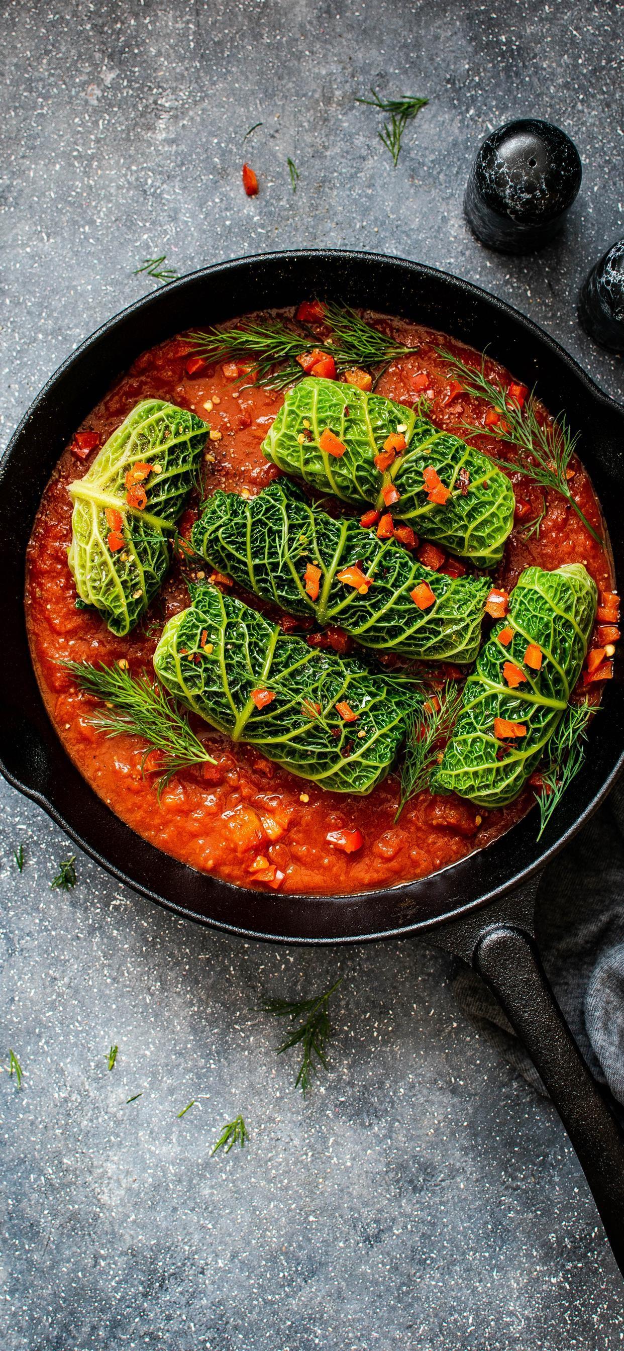 1242x2688 Cabbage rolls with mince meat and tomato sauce d. iPhone X Wallpaper Free Download