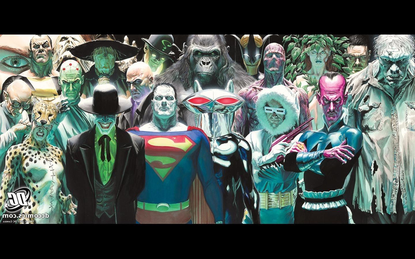 1440x900 dc comics villains bizarro joker brainiac mr_ freeze poison ivy the riddler scarecrow character hugo strange lex luthor parasite grodd sinestro solomon grundy wallpaper