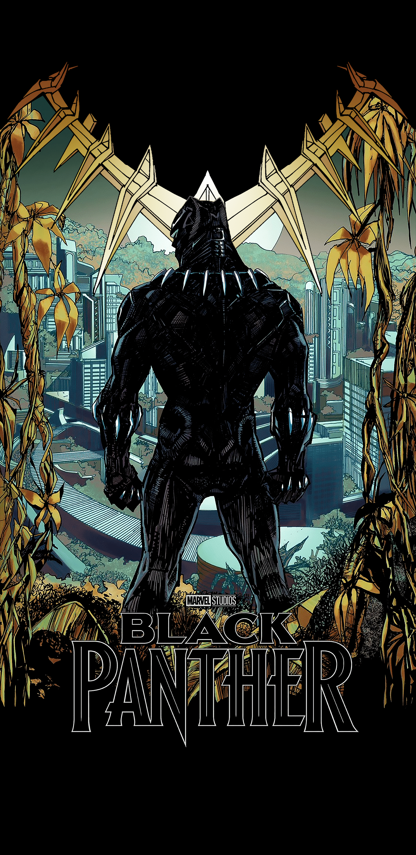 1440x2960 Black Panther OLED Wallpaper