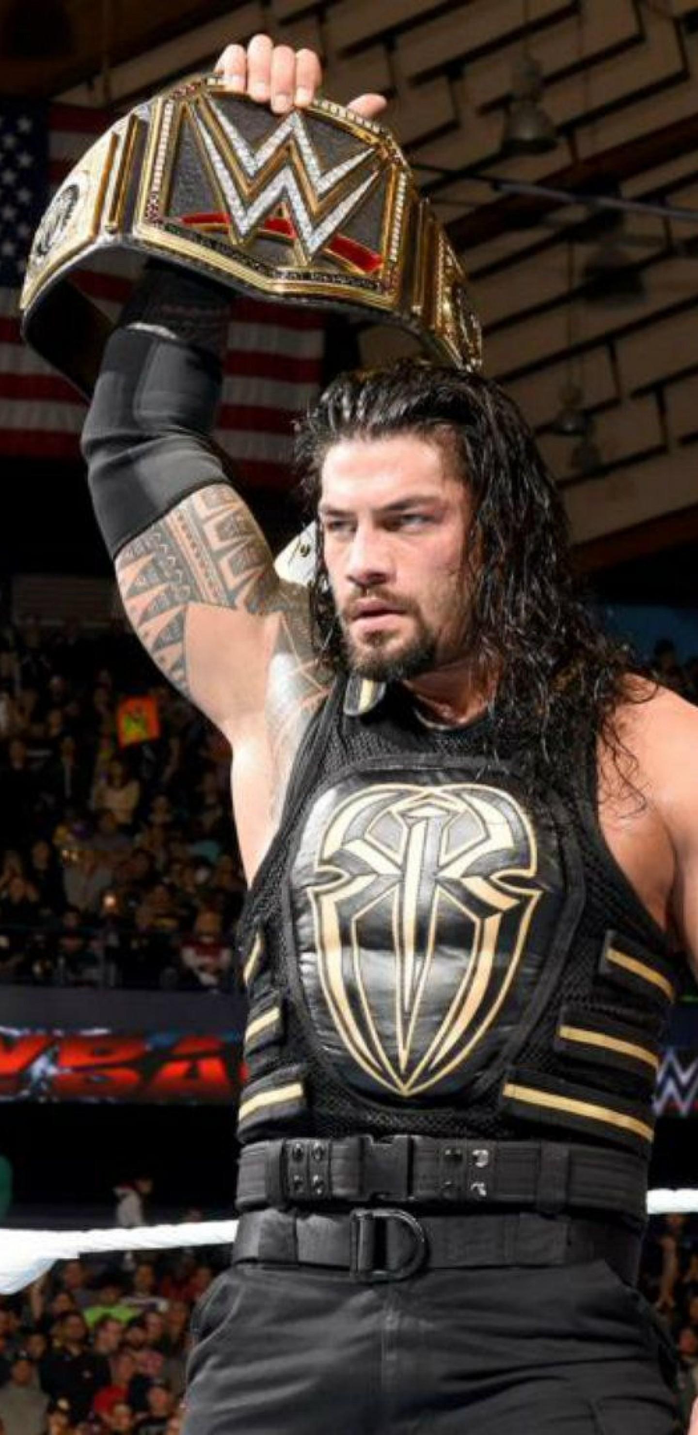 1440x2960 Wwe Roman Reigns Gold