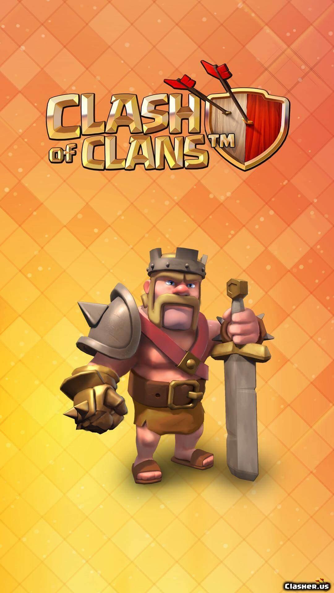 1080x1920 Barbarian King logo mobile of Clans Wallpaper