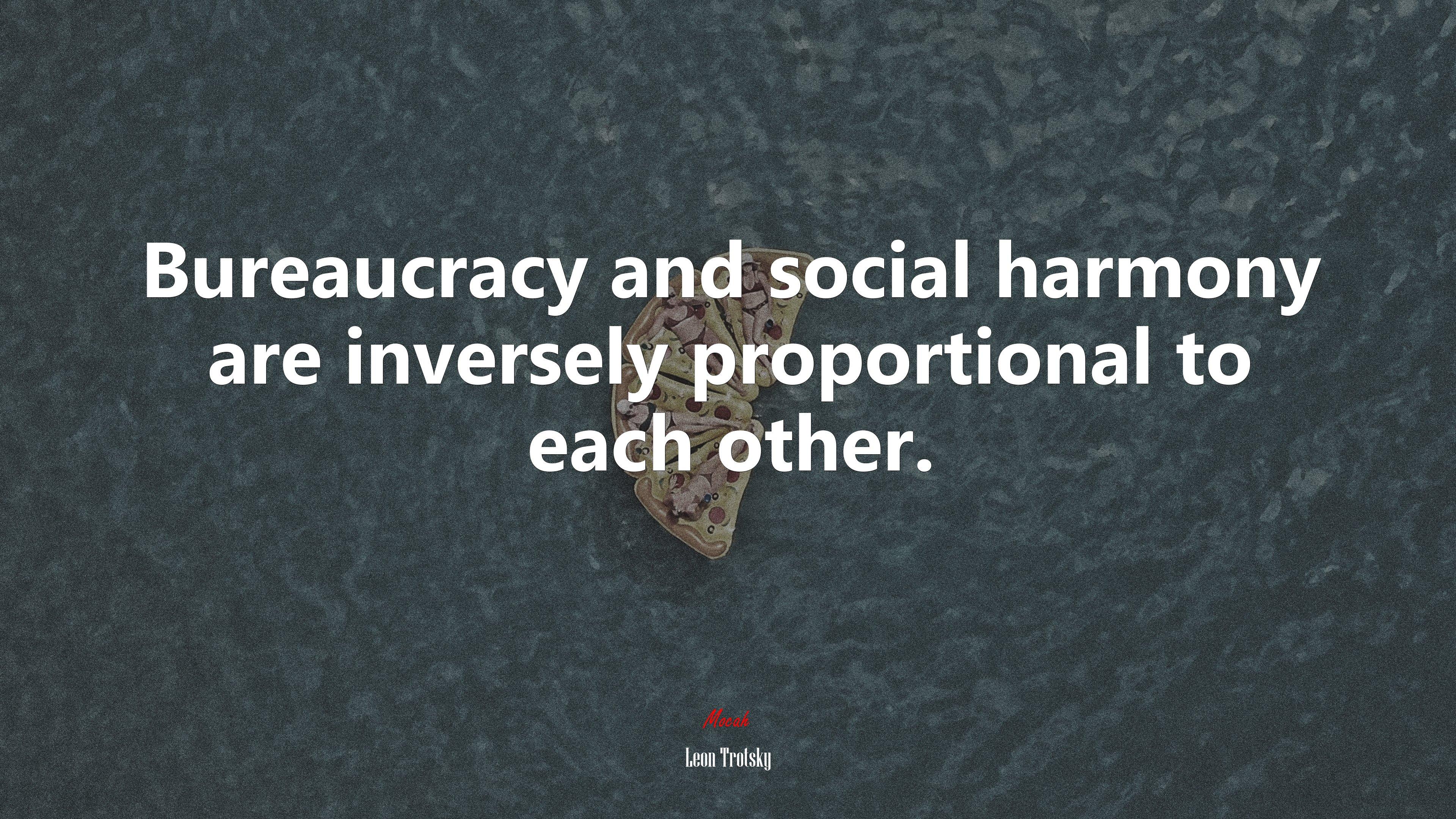 3840x2160 Bureaucracy and social harmony are inversely proportional to each other. Leon Trotsky quote, 4k wallpaper. Mocah HD Wallpaper