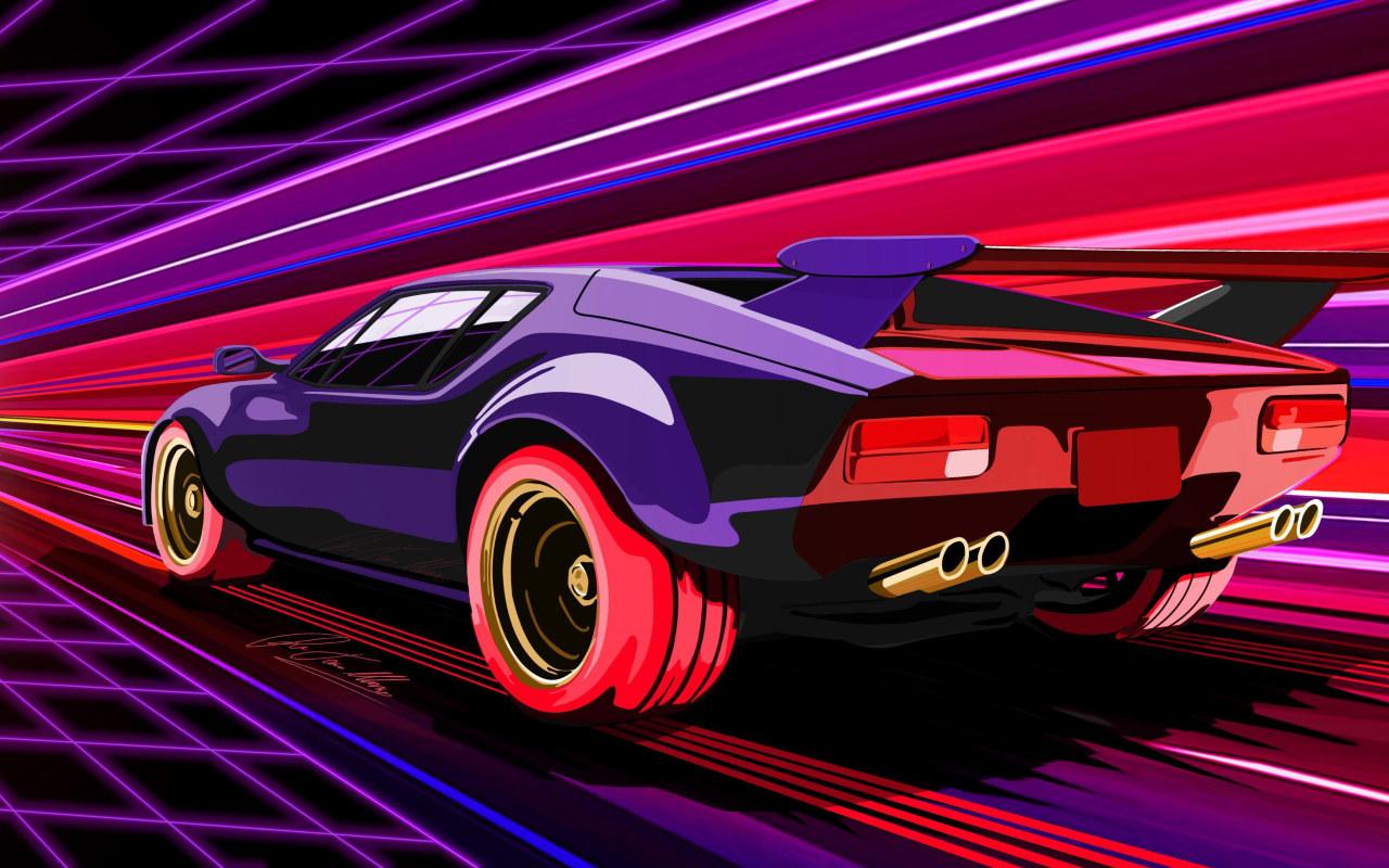 1280x800 Wallpaper retrowave, car, vehicle, sports car, synthwave, 80s, 1980s • Wallpaper For You HD Wallpaper For Desktop & Mobile