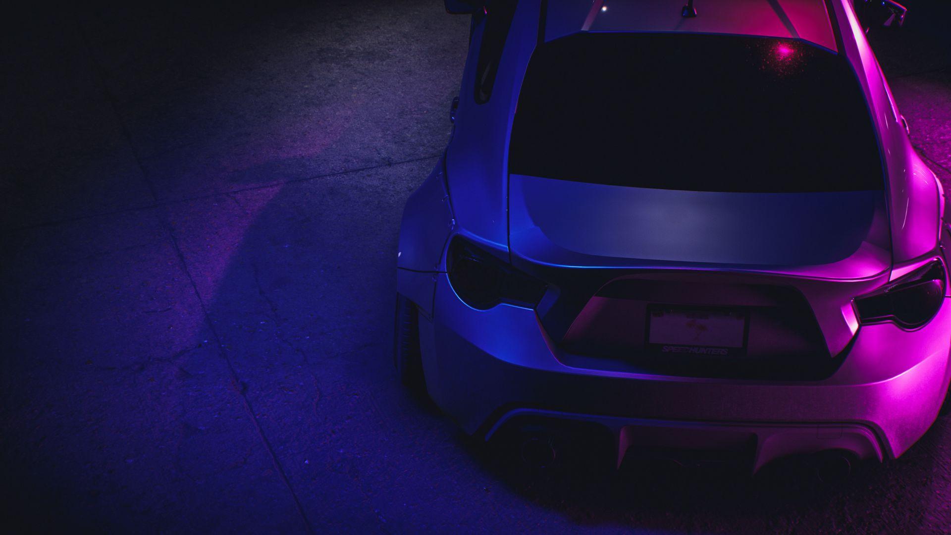 1920x1080 Desktop wallpaper neon, sports car, rear, HD image, picture, background, 263efa