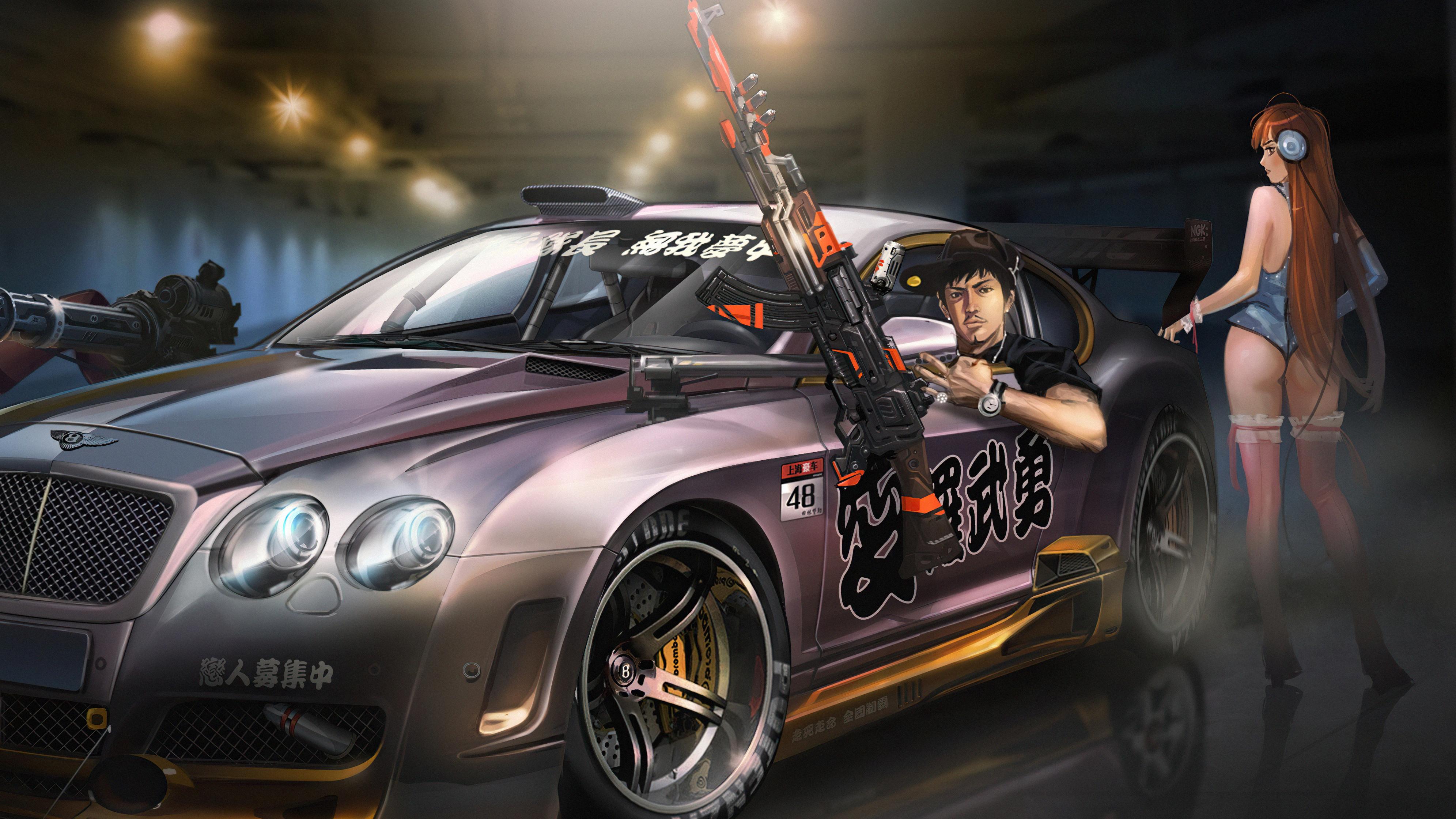 3983x2240 Wallpaper 4k Scifi Car Loaded With Guns 4k Wallpaper