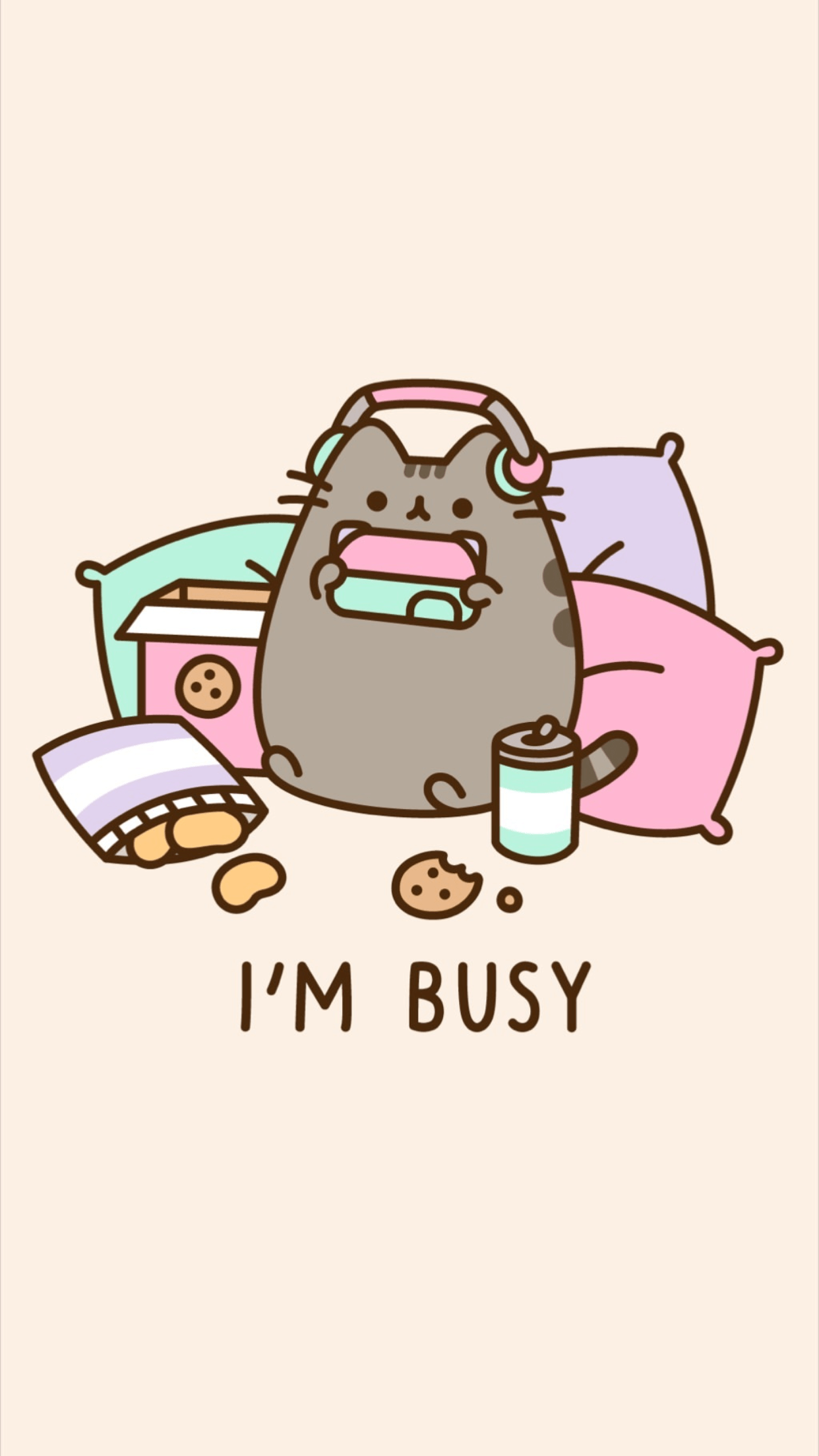 1242x2208 Kawaii Pusheen HD Wallpaper