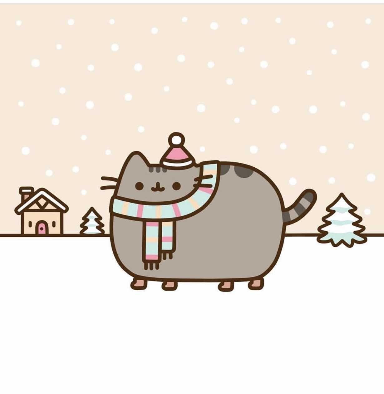1230x1262 Pusheen Cat Spring Wallpaper