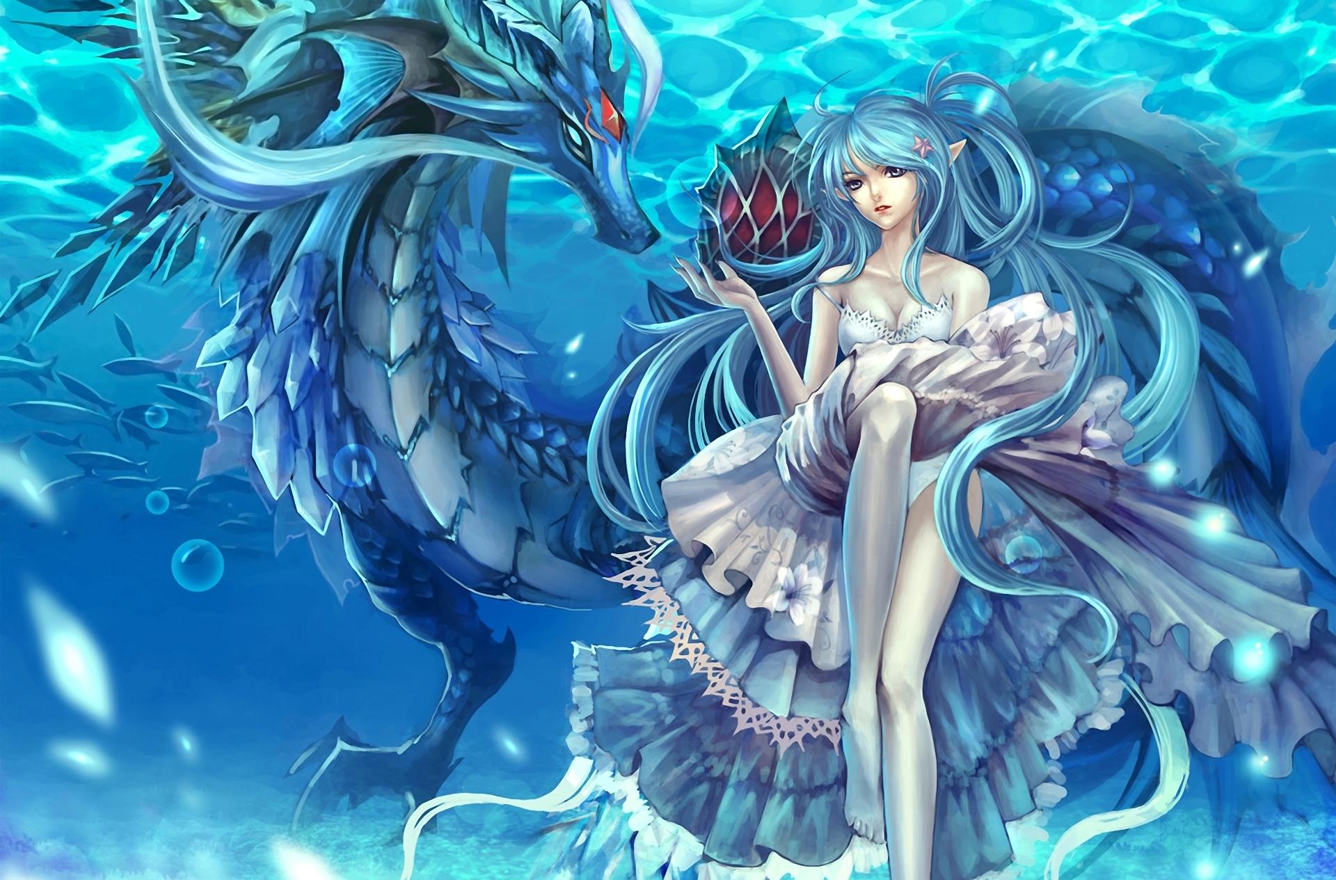 1920x1264 Girl With Dragon Wallpaperx1264