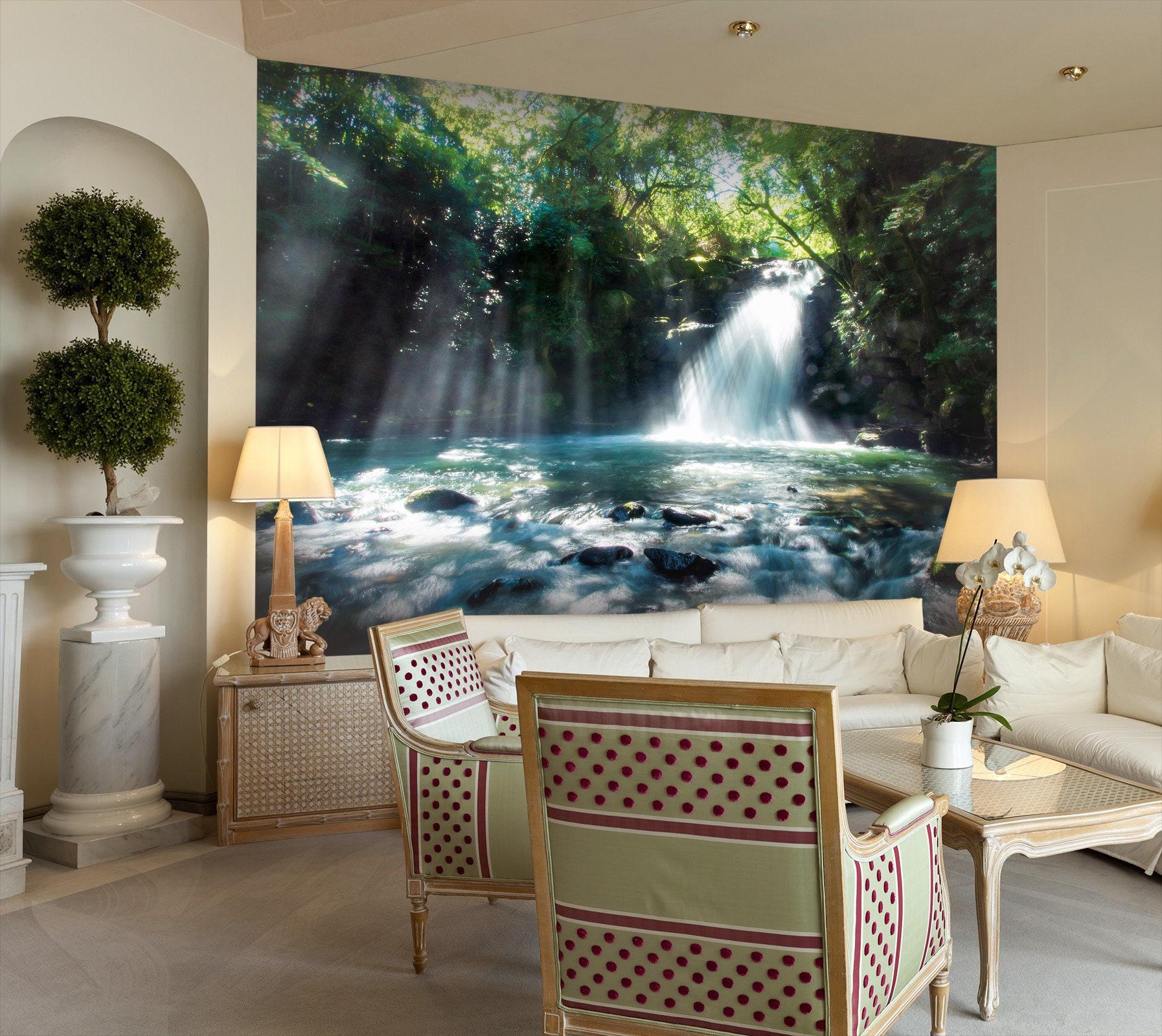 1794x1600 3D Forest Lake RR15 Removable Commercial Wallpaper Self