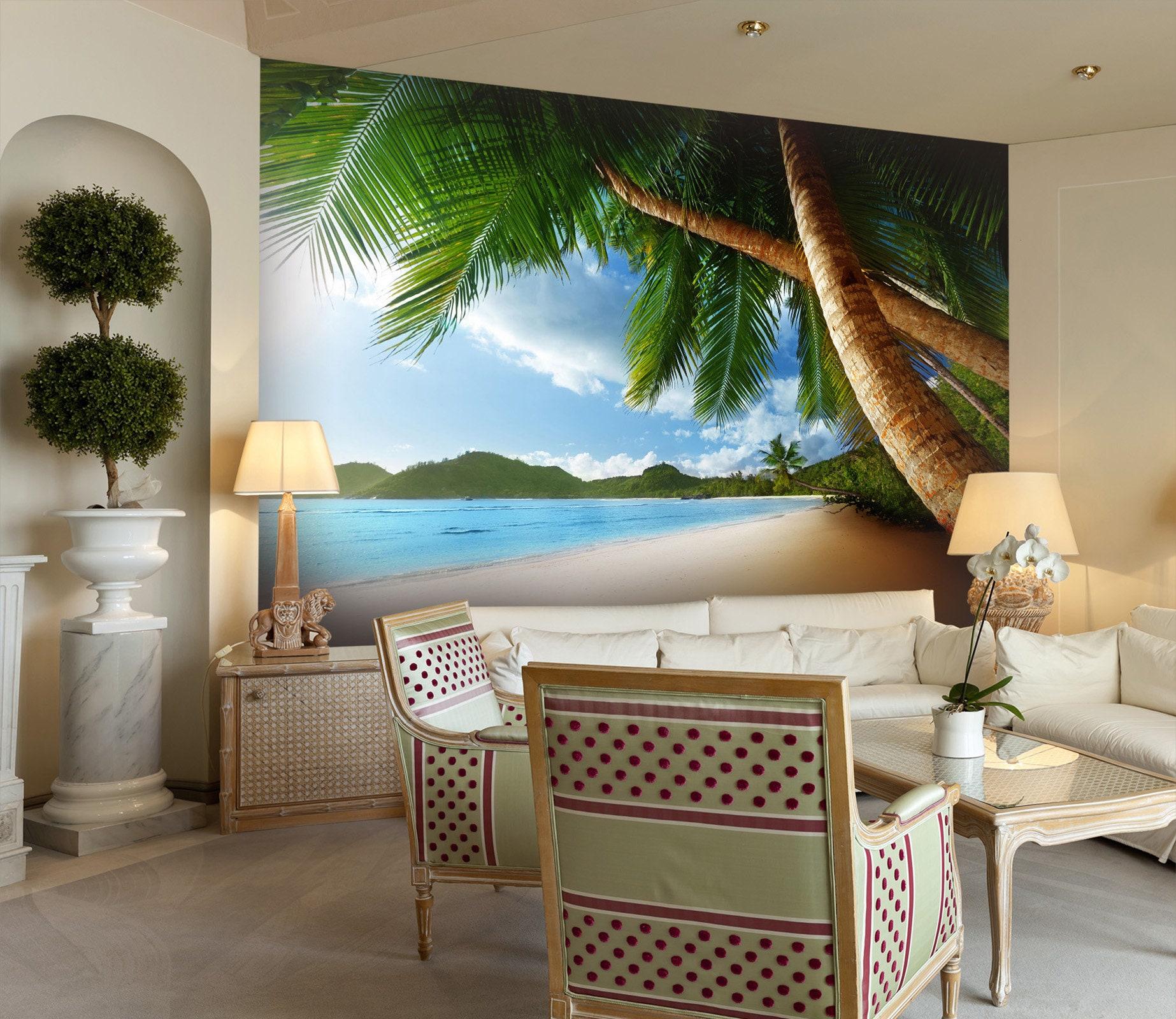 1846x1600 3D Big Tree Beach RR17 Removable Commercial Wallpaper Self