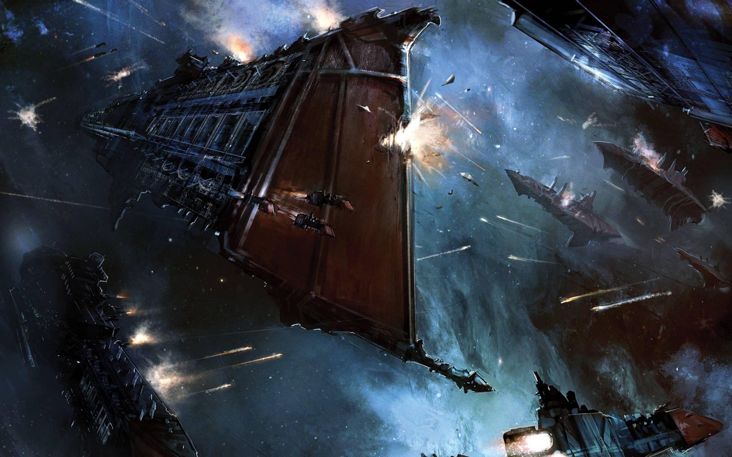2560x1600 space battle in space, Warhammer, Concept ships
