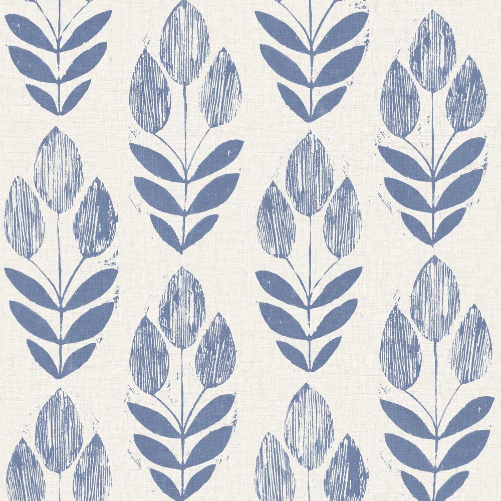 1000x1000 Beacon House Scandinavian Blue Block Tulip Paper Non Pasted Wallpaper Roll (Covers 56 Sq. Ft.) 2535 20652 Home Depot