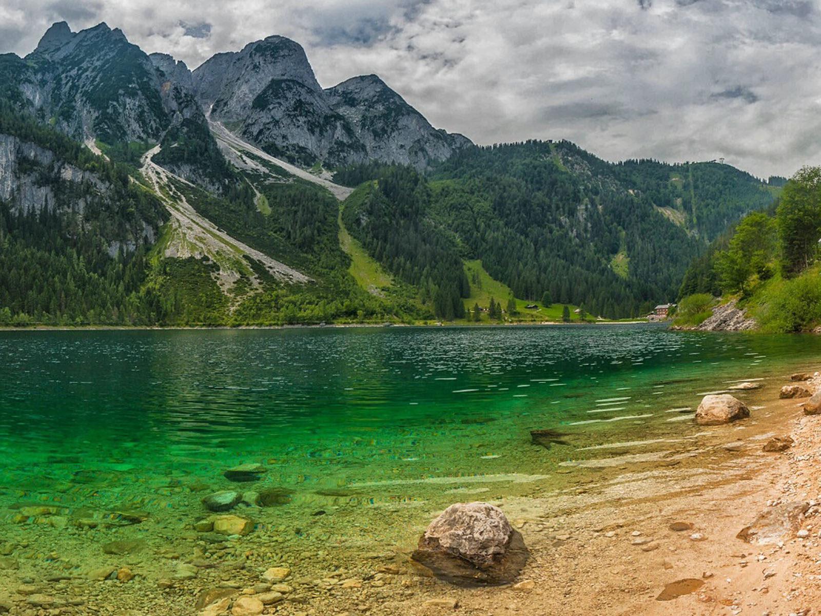 1600x1200 Vorderer Gosausee Natural Mountain Lake Salzkammergut Austria Gossau Austria Landscape Wallpaper HD 1920x1200 :