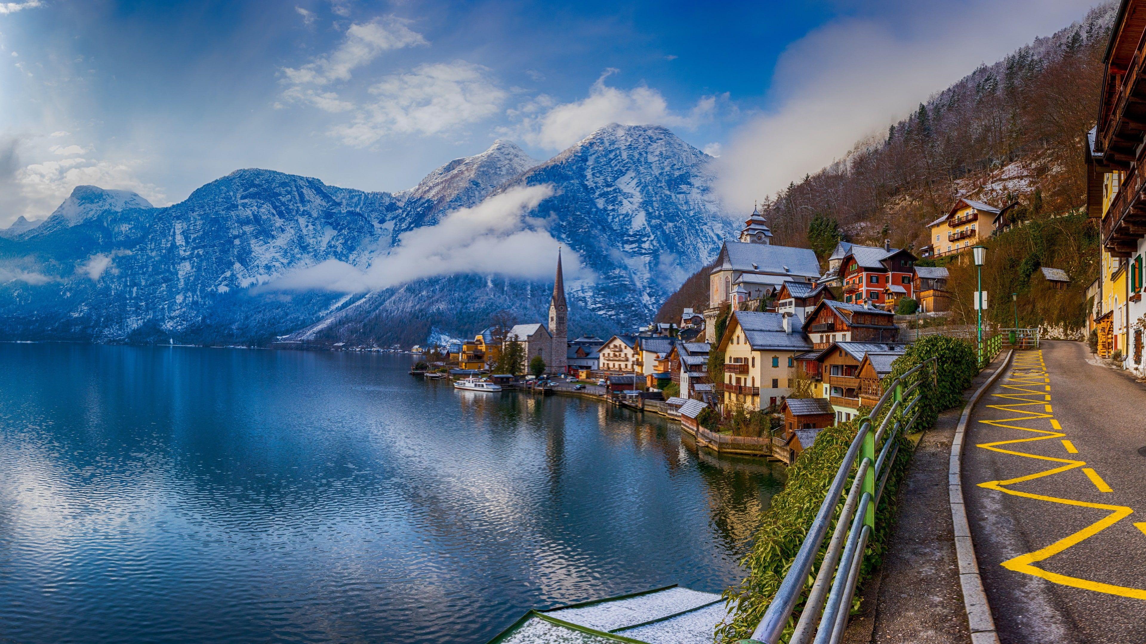 3840x2160 Travel / Landscape. Winter wallpaper hd, Hallstatt, Background image wallpaper