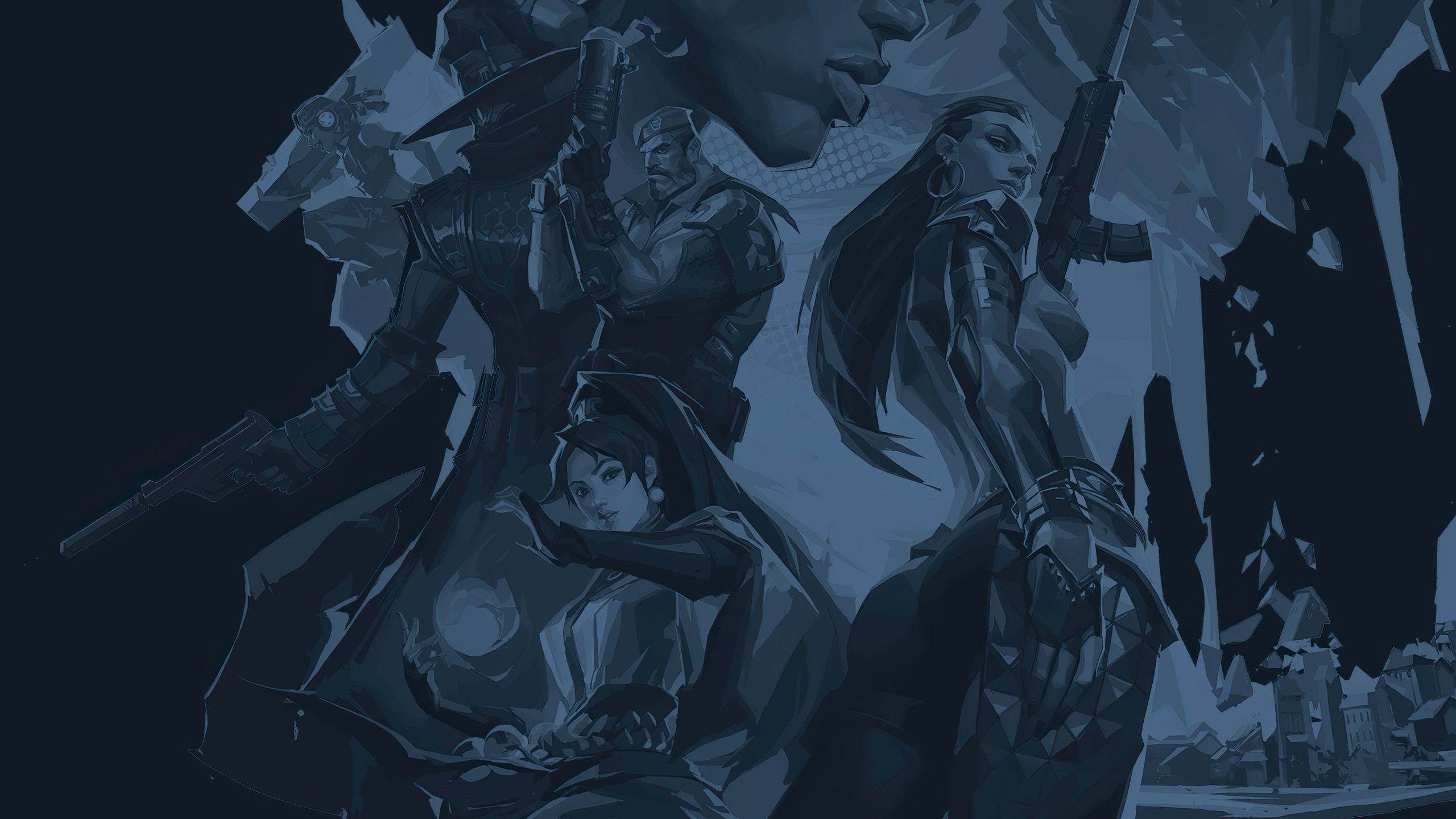2560x1440 Valorant 4k Black Wallpaper