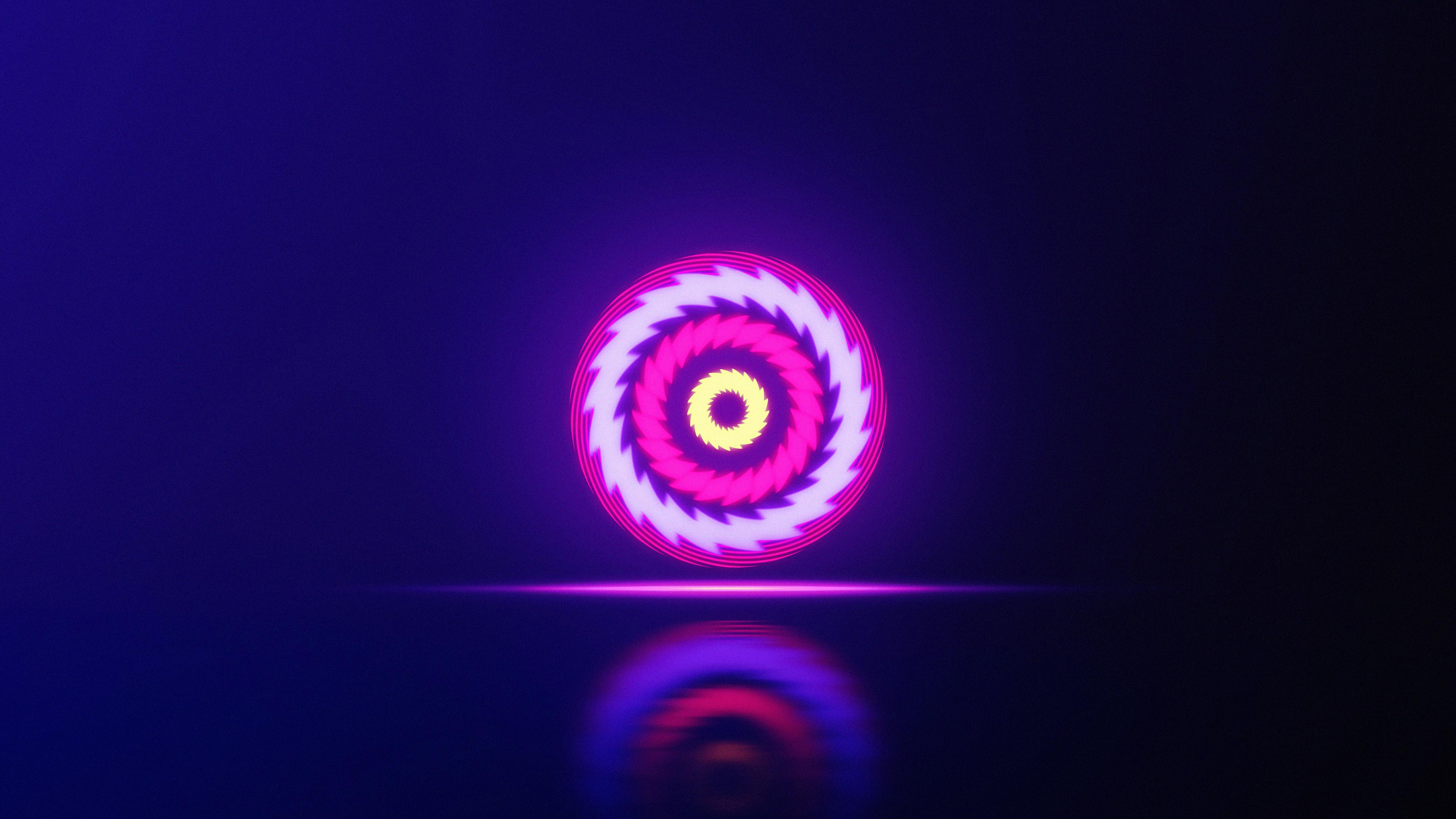 3840x2160 Wallpaper 4k Neon Sphere Abstract Wallpaper