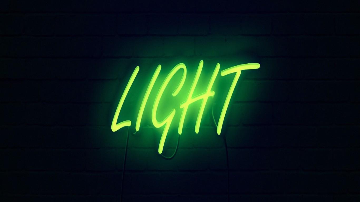 1366x768 Green neon sign HD Wallpaper 1366x768